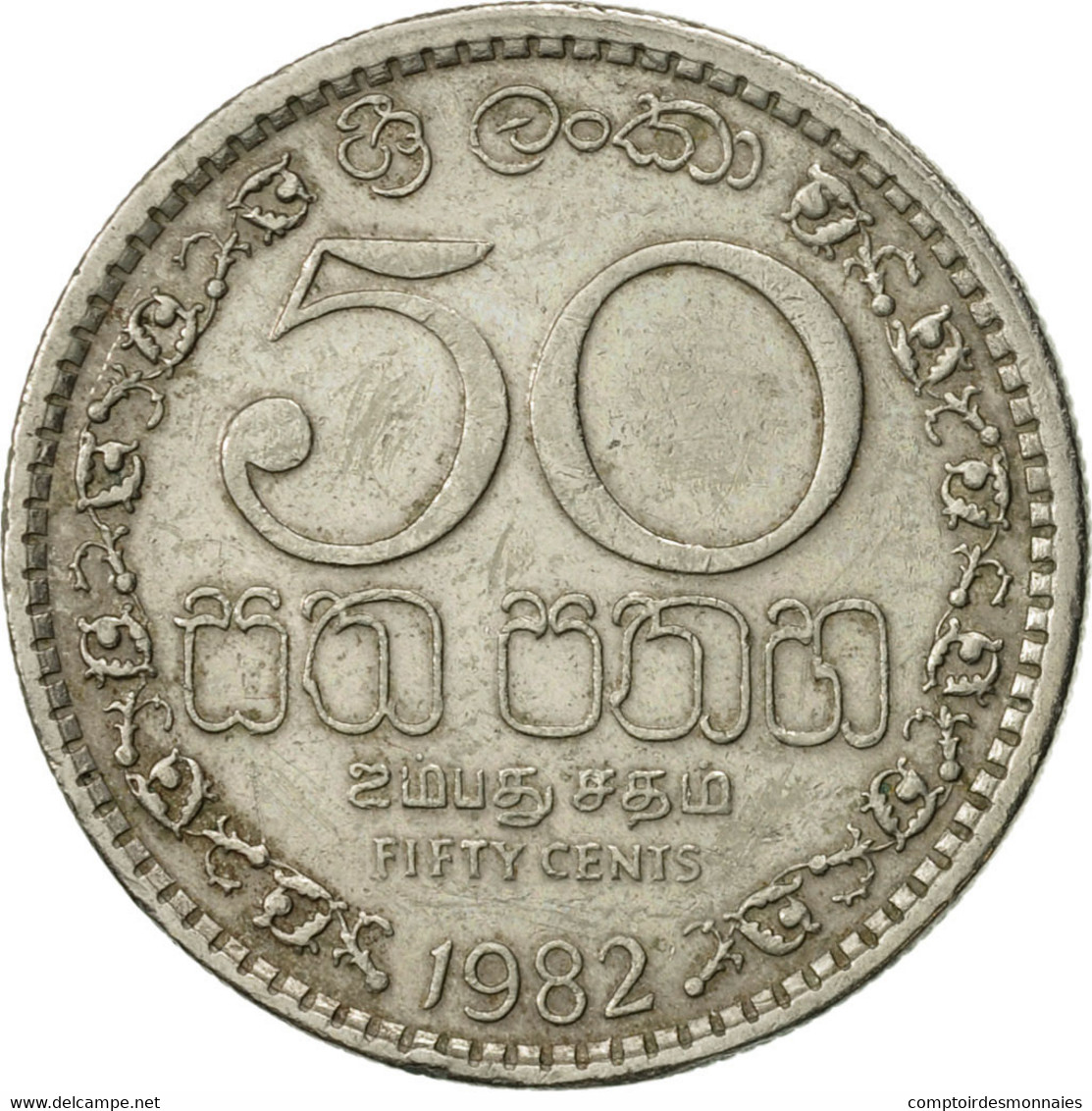 Monnaie, Sri Lanka, 50 Cents, 1982, TTB+, Copper-nickel, KM:135.2 - Sri Lanka