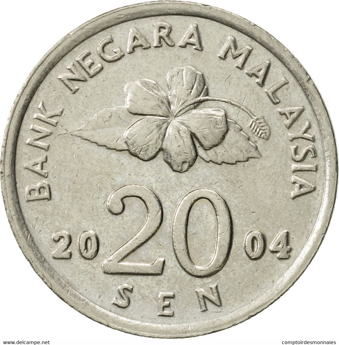 Monnaie, Malaysie, 20 Sen, 2004, TTB+, Copper-nickel, KM:52 - Malaysie