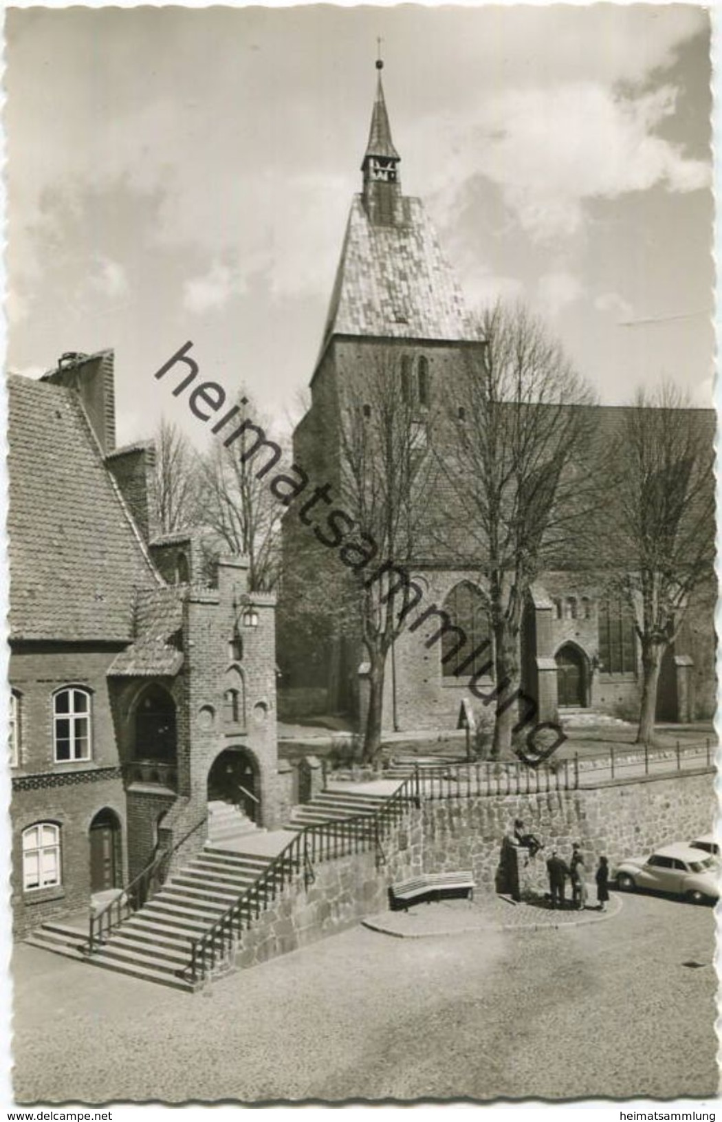 Mölln - St. Nicolai-Kirche Mit Rathaustreppe Und Gerichtslaube - Foto-AK - Verlag Schöning & Co. Lübeck - Moelln