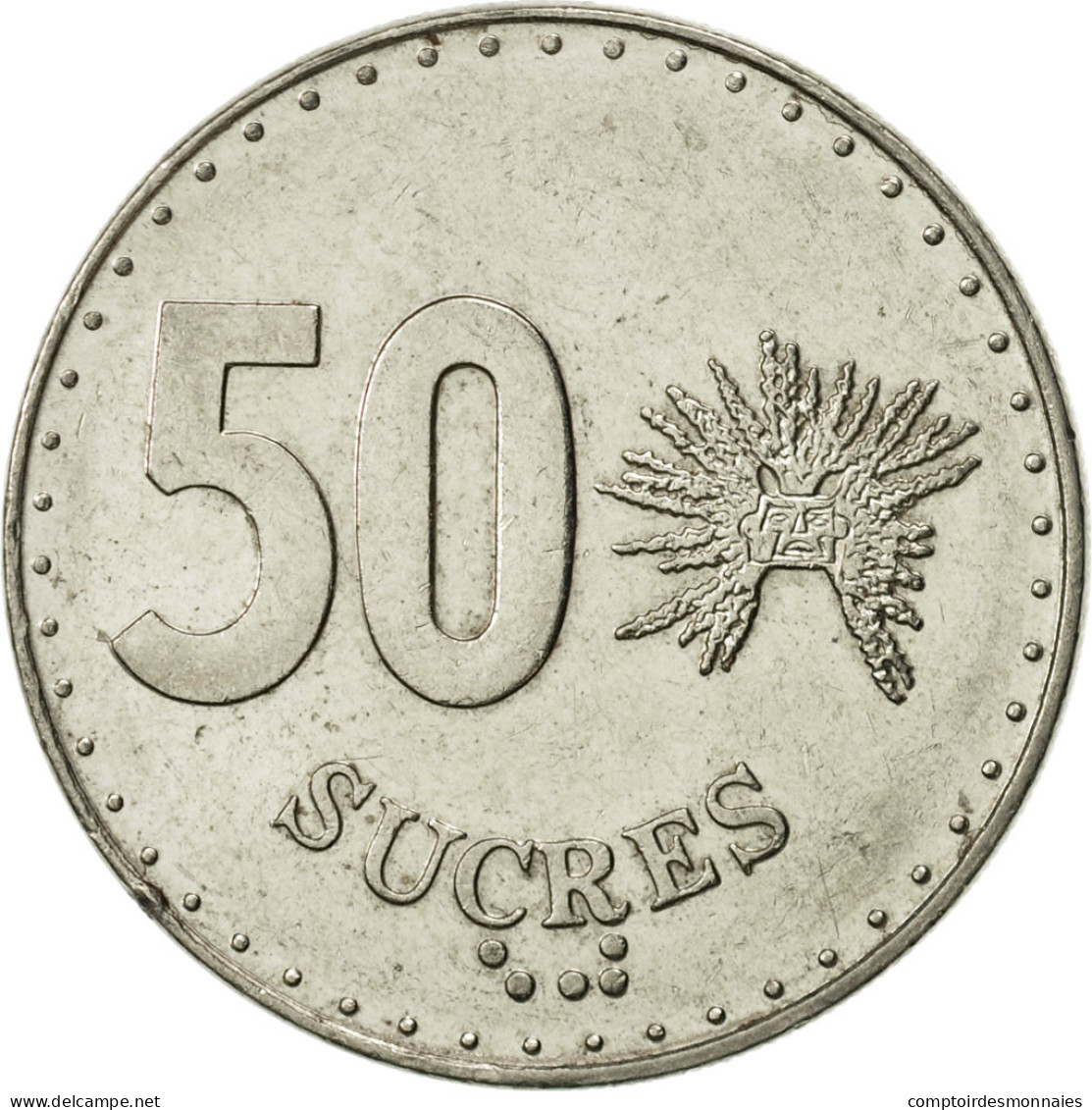 Monnaie, Équateur, 50 Sucres, 1988, TTB+, Nickel Clad Steel, KM:93 - Equateur