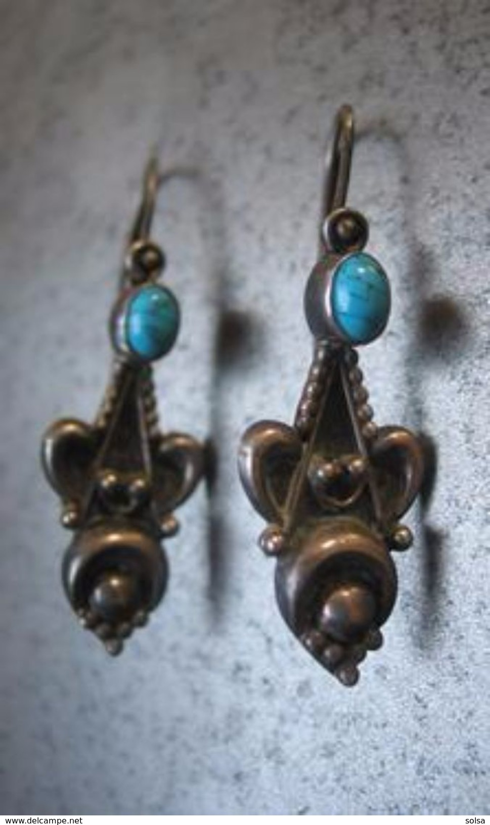 Jolies Boucles D´oreille Indiennes En Argent / Nice Indian Silver Earrings - Orecchini