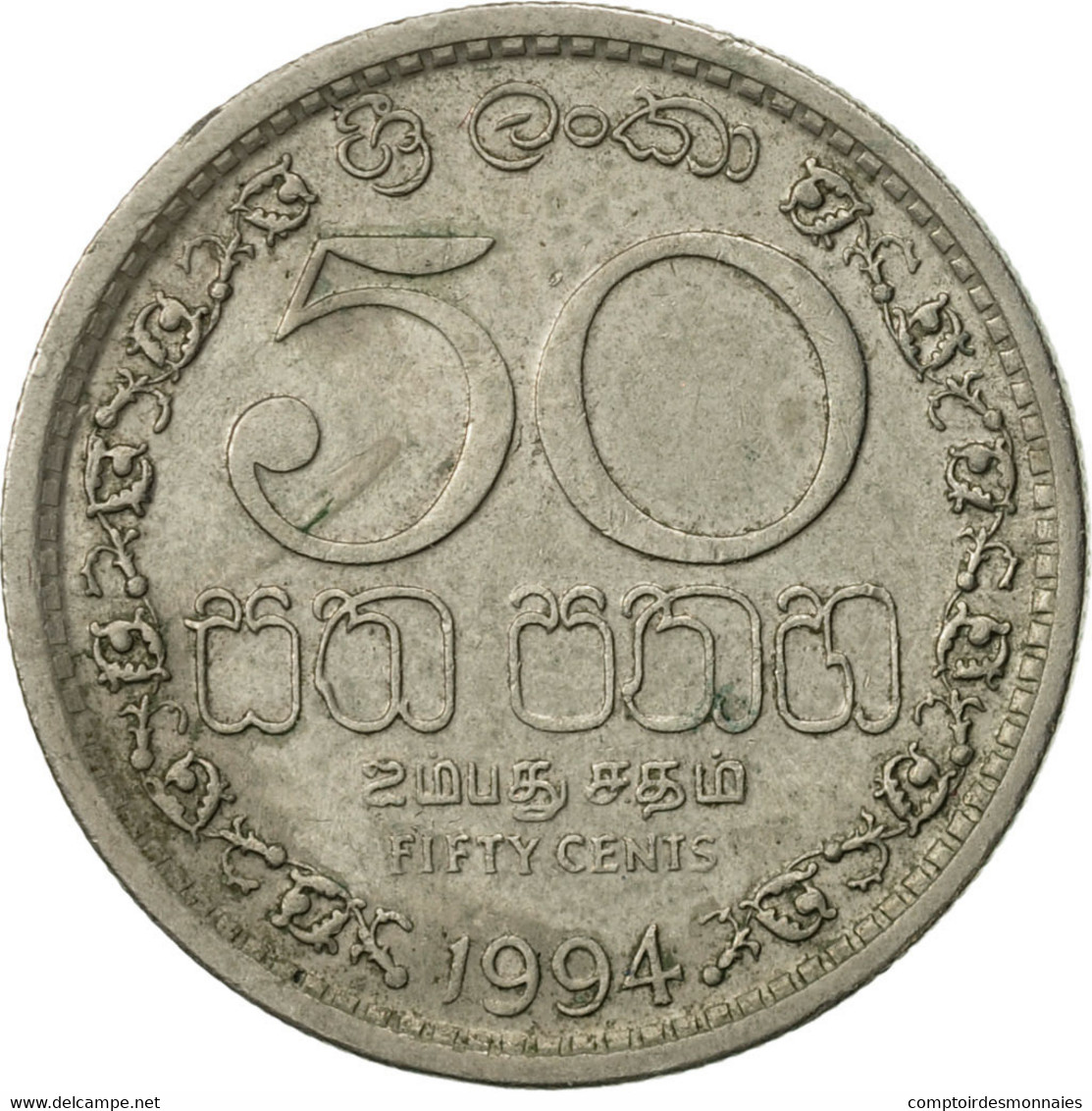 Monnaie, Sri Lanka, 50 Cents, 1994, TTB+, Copper-nickel, KM:135.2 - Sri Lanka