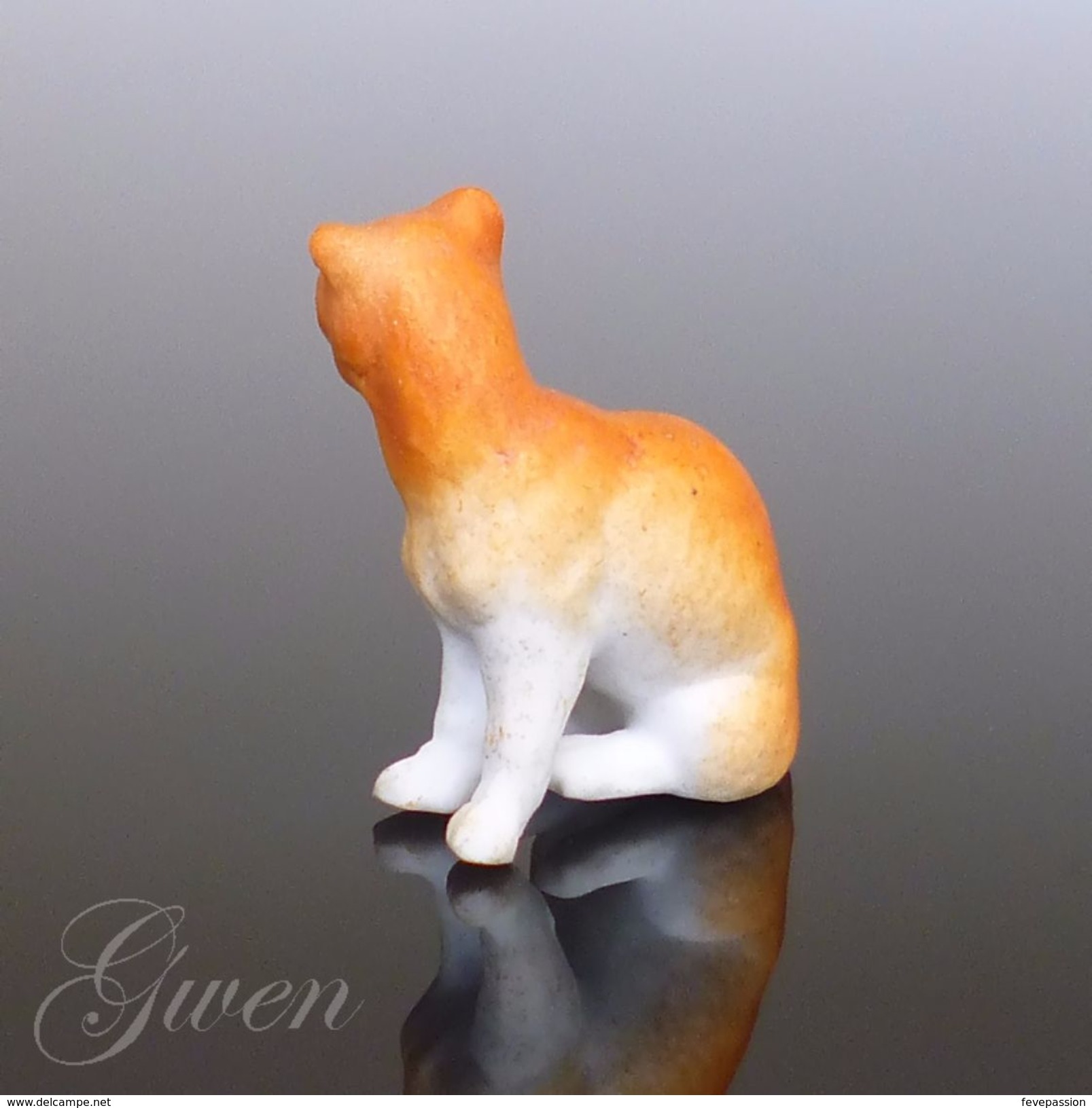 Figurine Ancienne Allemande Sujet Lion Animal Miniature Biscuit Bibelot Kister 1890 Porcelaine - Dieren