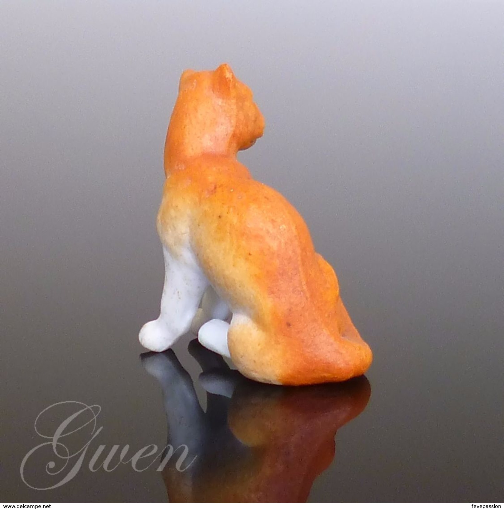 Figurine Ancienne Allemande Sujet Lion Animal Miniature Biscuit Bibelot Kister 1890 Porcelaine - Dieren