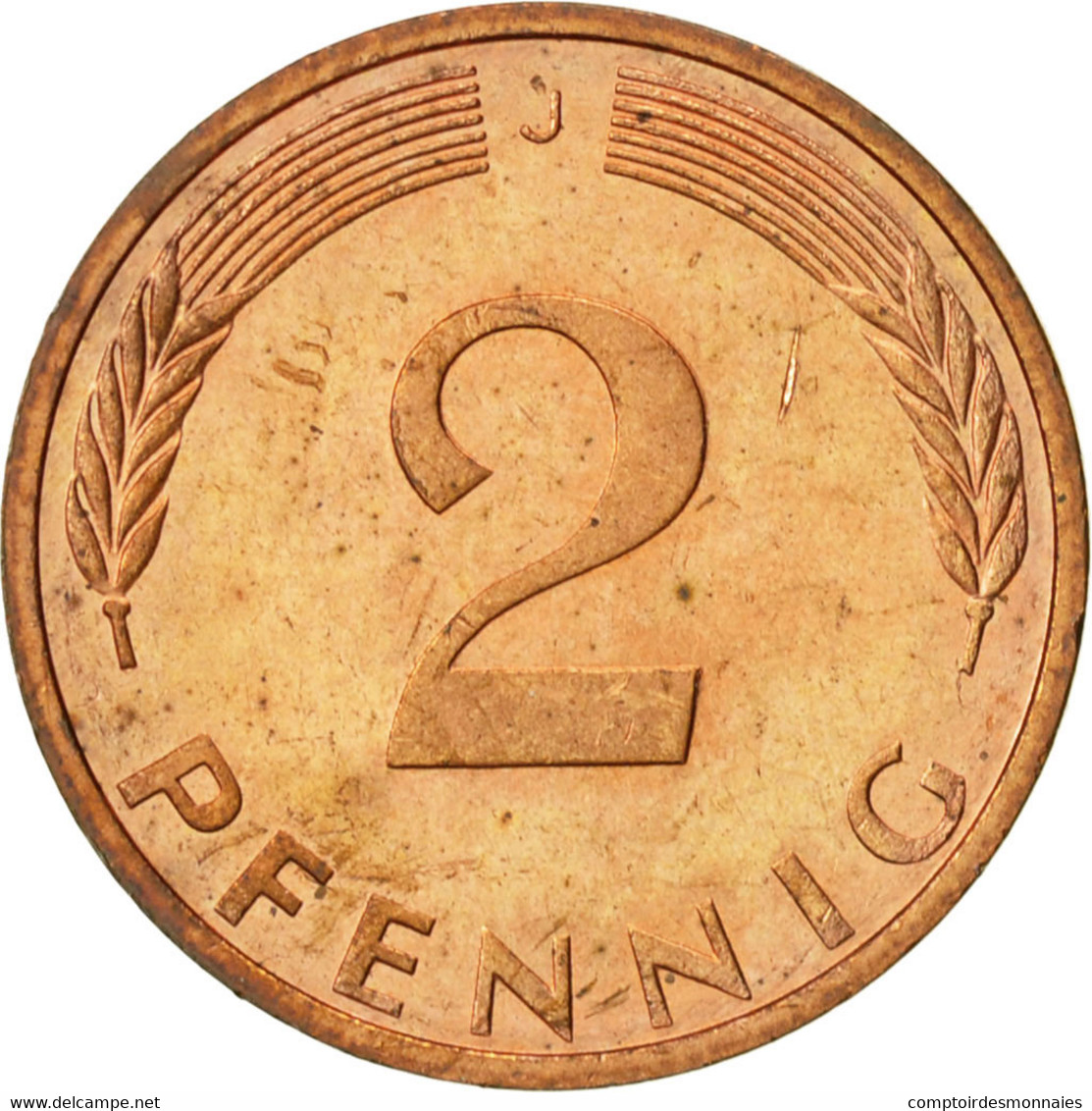 Monnaie, République Fédérale Allemande, 2 Pfennig, 1976, Hambourg, TTB+ - 2 Pfennig