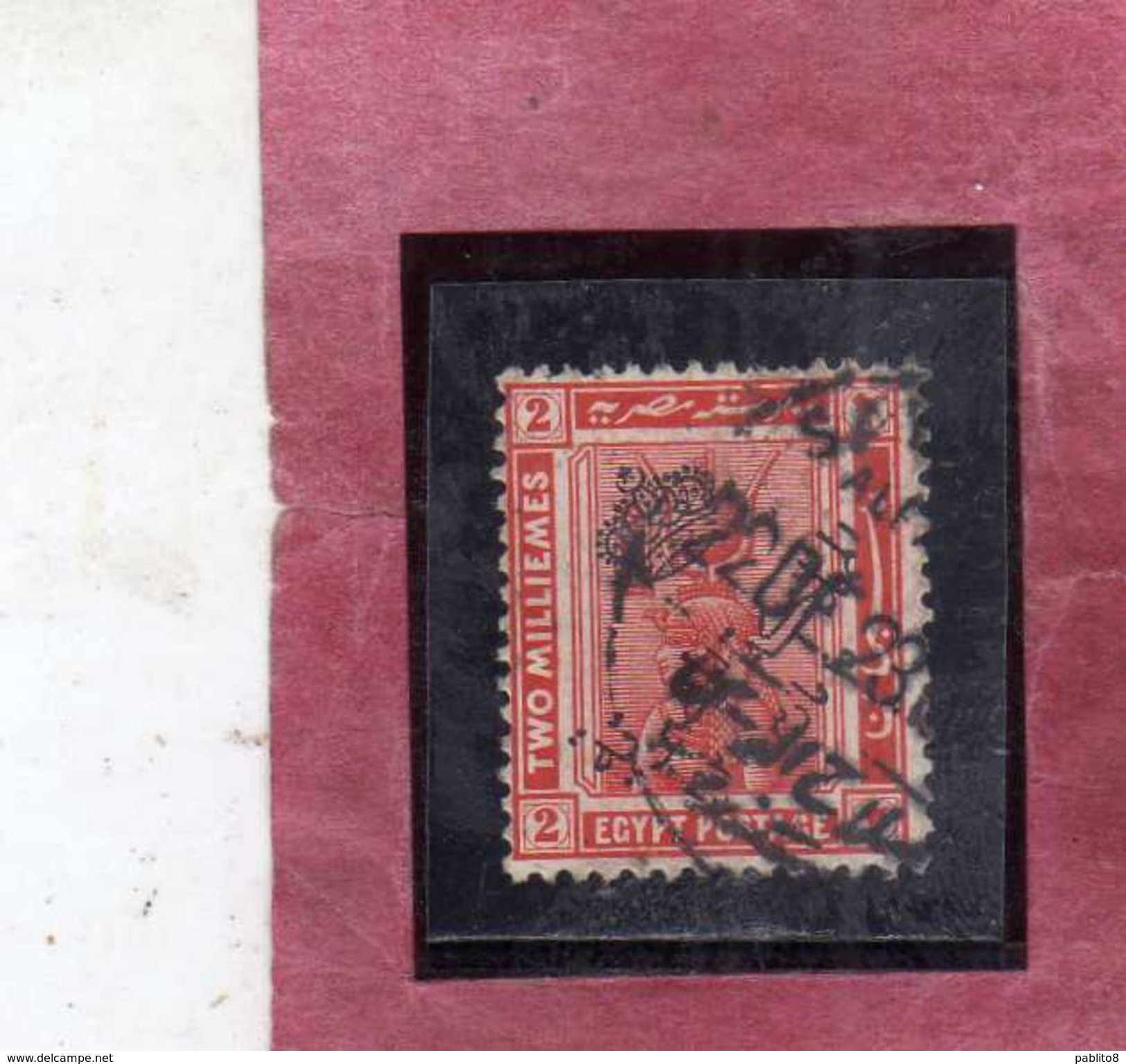 EGYPT EGITTO 1921 1922 CLEOPATRA 2m RED ROSSO ROUGE USATO USED OBLITERE' - 1915-1921 British Protectorate
