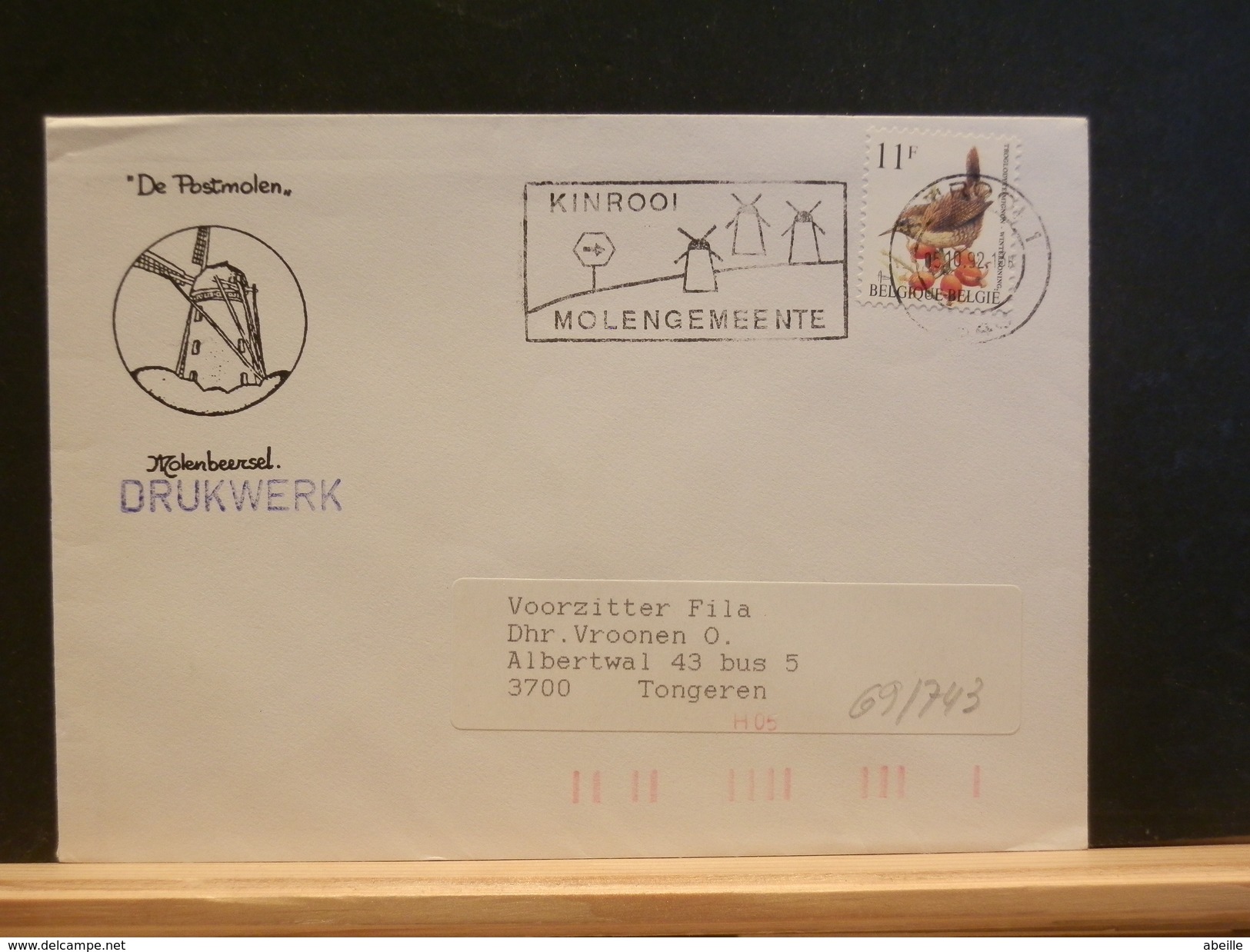 69/743   LETTRE  BELGE - Windmills