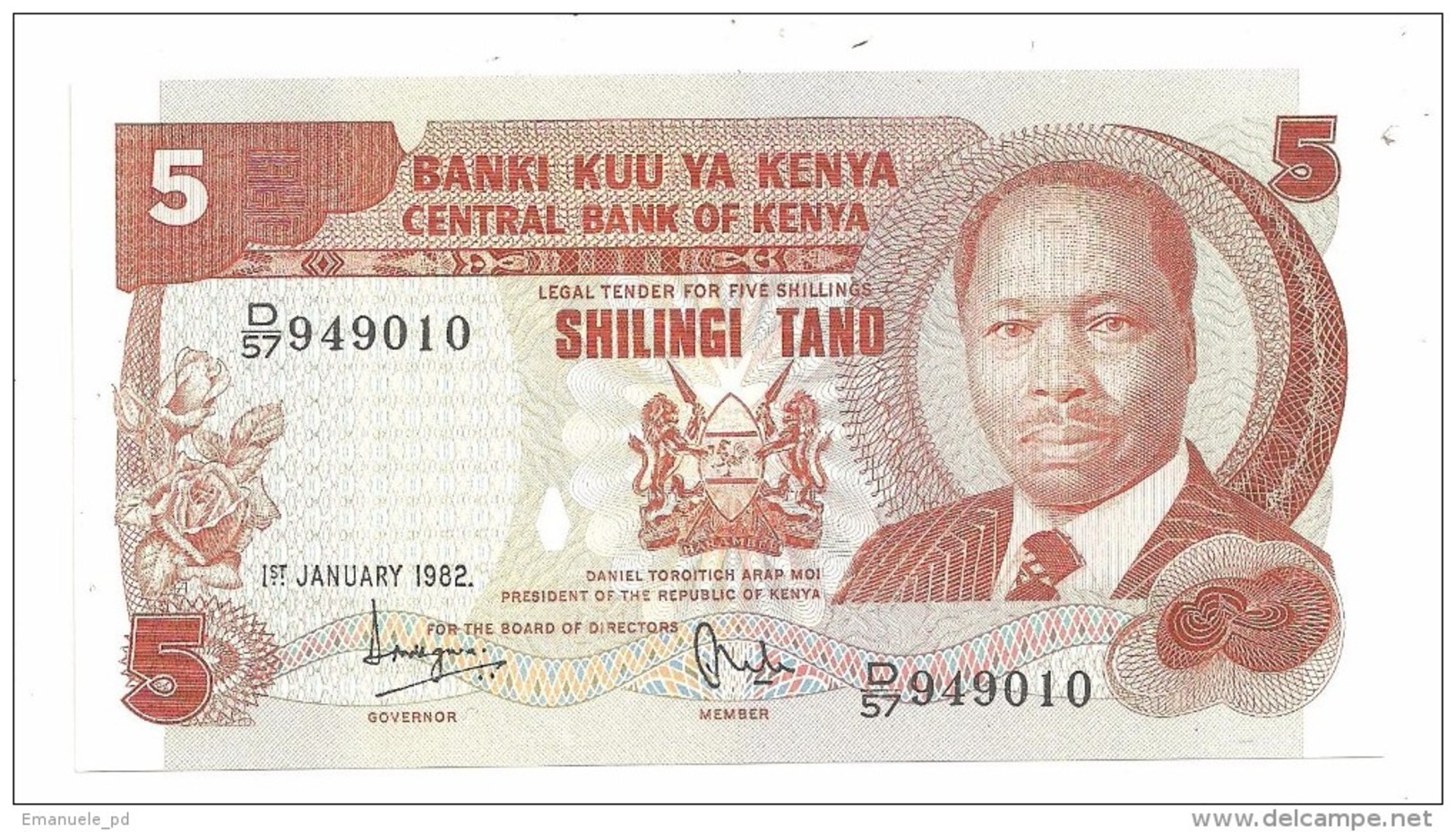 Kenya 5 Shillings 1982 UNC .S. - Kenya