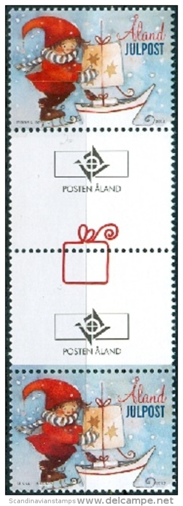 Aland 2012 Gutterpair Kerstzegel PF-MNH - Aland