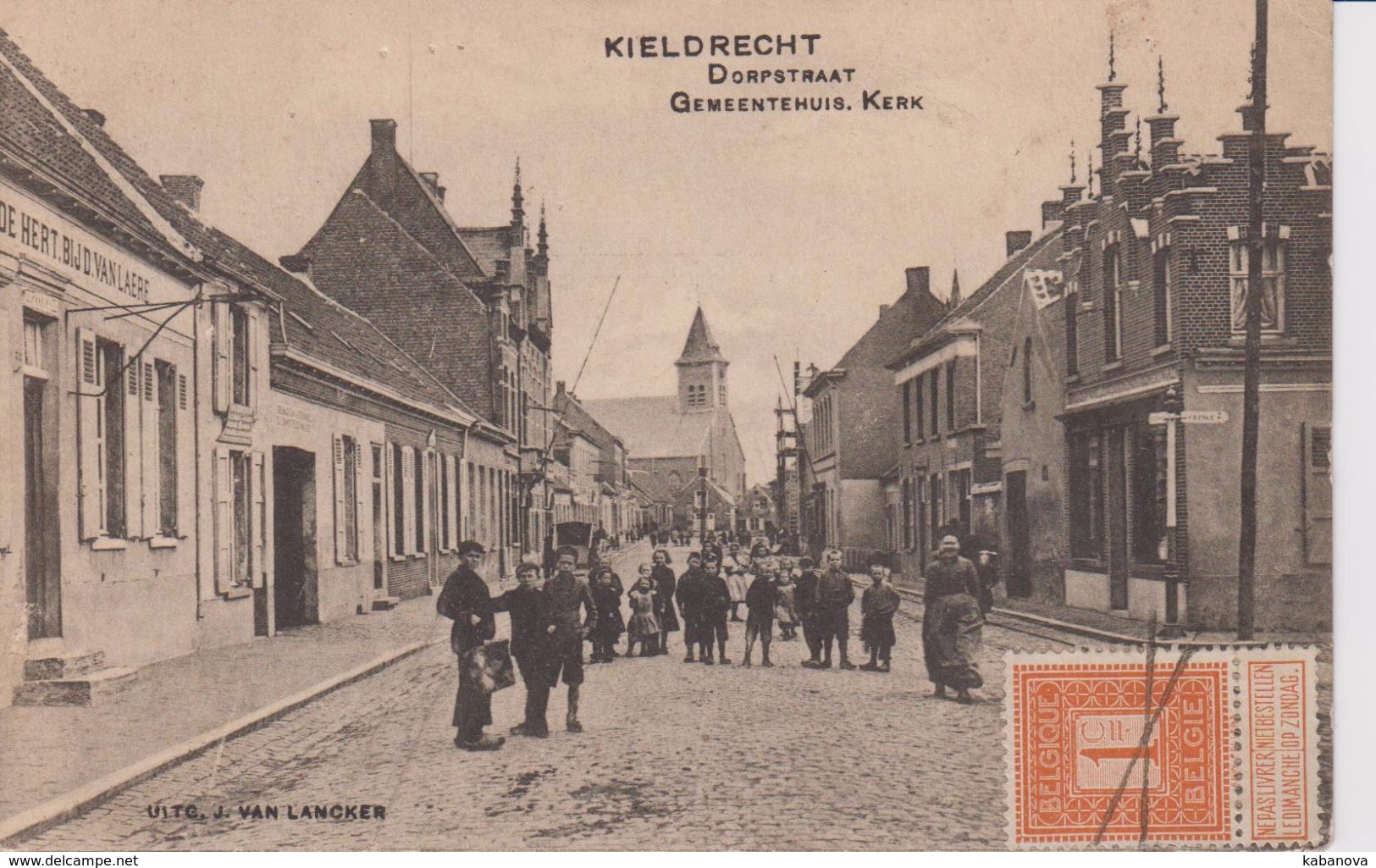 Kieldrecht Dorpstraat Gemeentehuis Kerk - Beveren-Waas