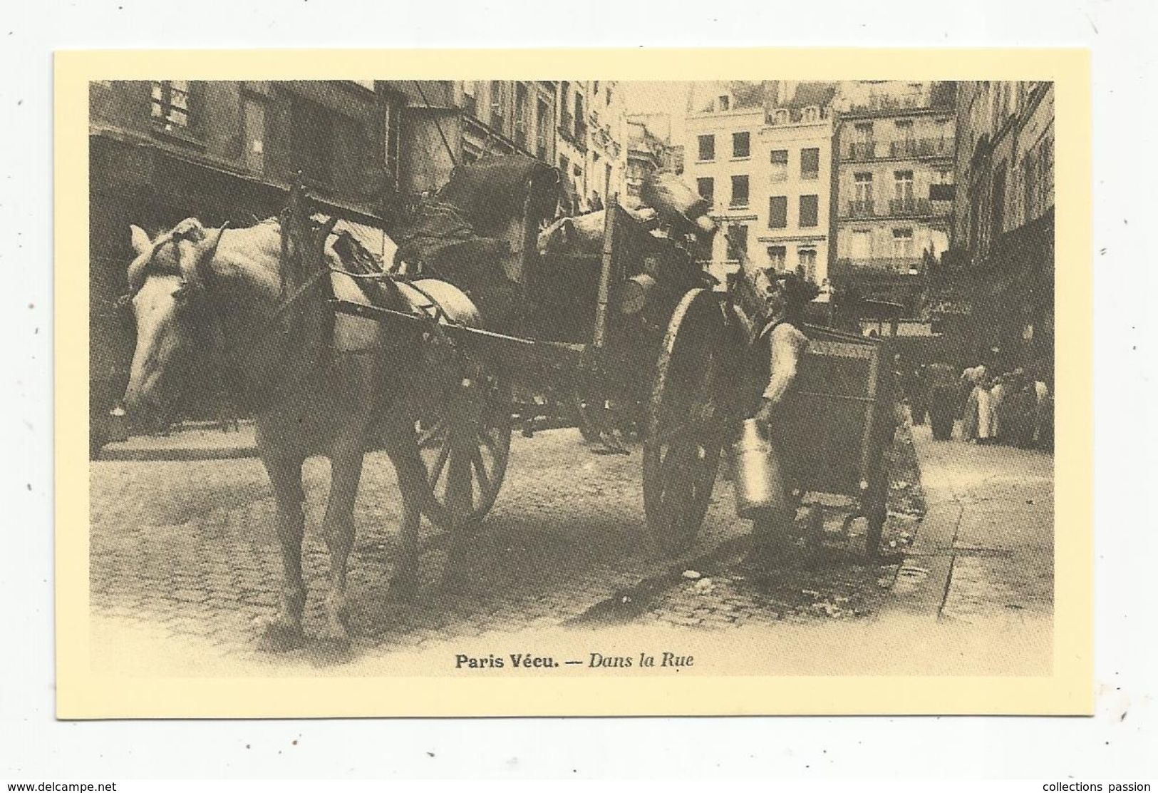 Réédition De Cp , Ed : Cecodi , Vierge ,  COMMERCE AMBULANT , Dans La Rue , Paris Vécu , Laitier - Händler