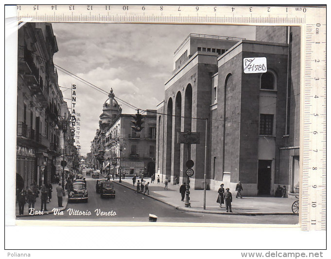 PO7158D# BARI - VIA VITTORIO VENETO - AUTO FIAT OLD CARS  VG 1957 MANGIATE RISO - Bari