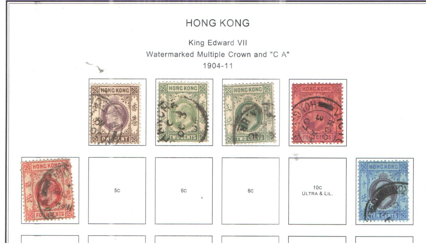 Hong Kong 1904/11 Edward VII° Valore 6 Usato Scott.89/90+95 See Scans - Usados