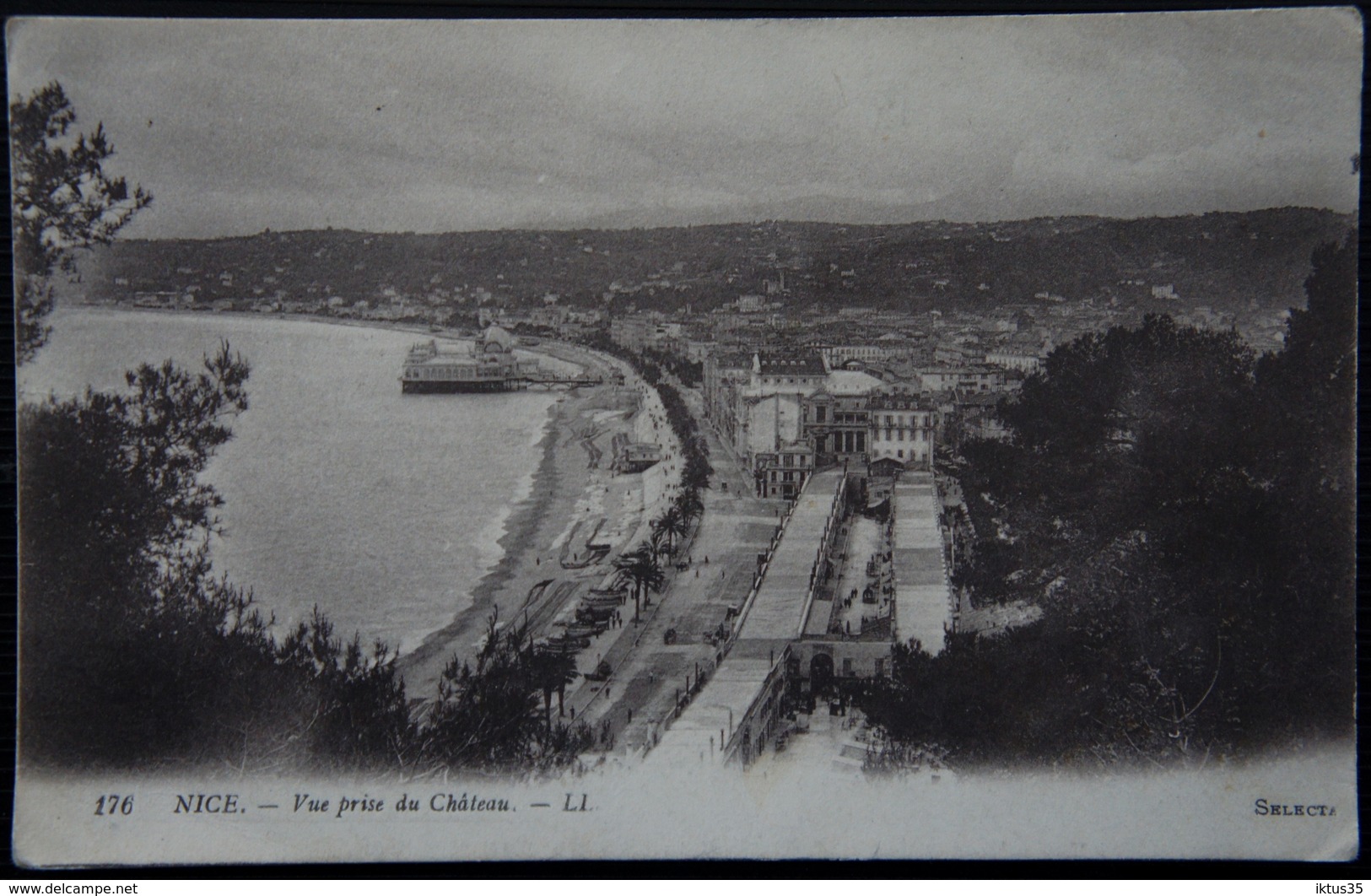 CPA-NICE-ALPES MARITIMES-06-VUE PRISE DU CHATEAU-SELECTA 176-GUERRE 1914-1918-CACHET CENTRE INSTRUCTION DES MITRAILLEURS - Marchés, Fêtes