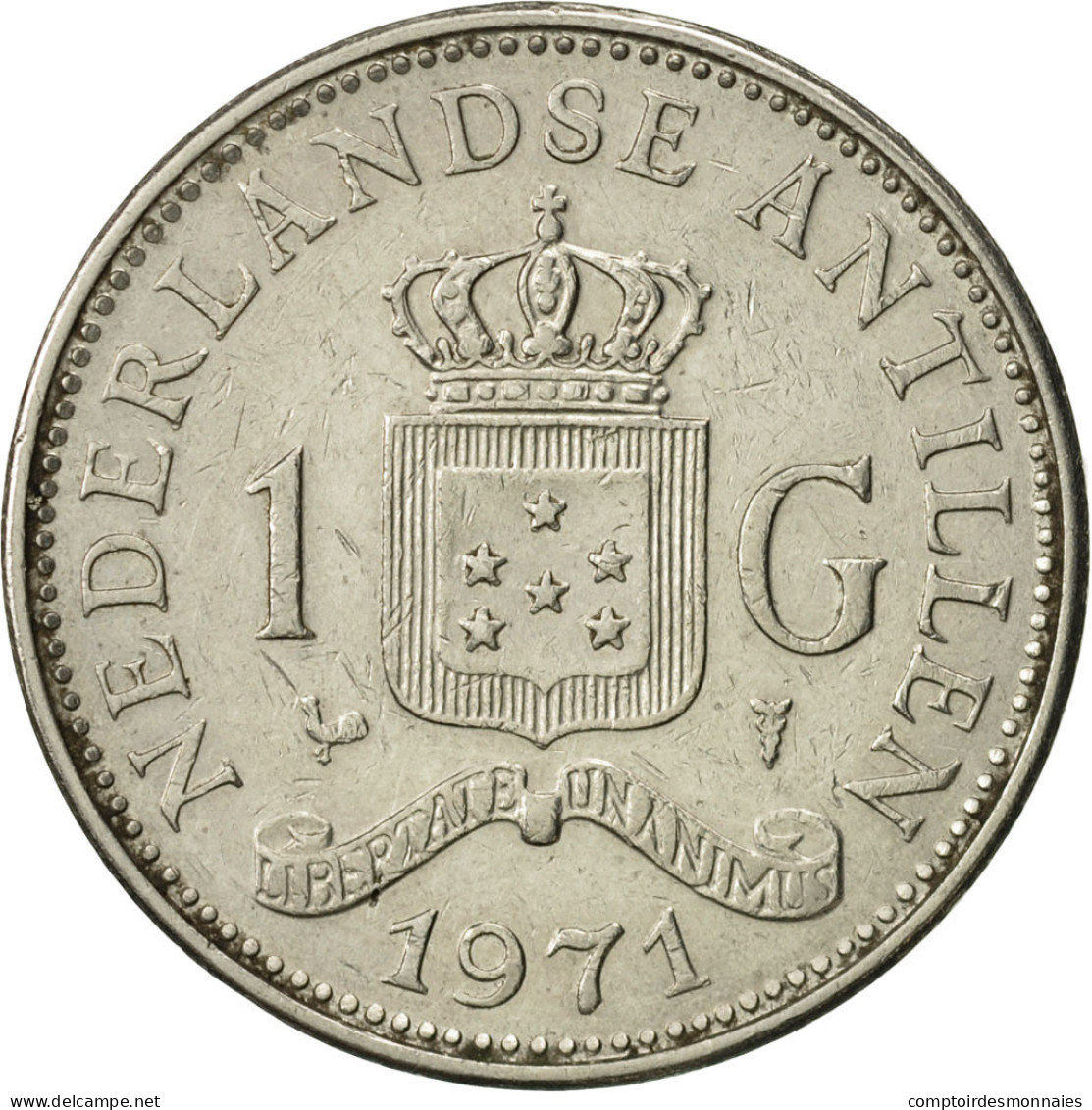 Monnaie, Netherlands Antilles, Juliana, Gulden, 1971, TTB+, Nickel, KM:12 - Antilles Neérlandaises