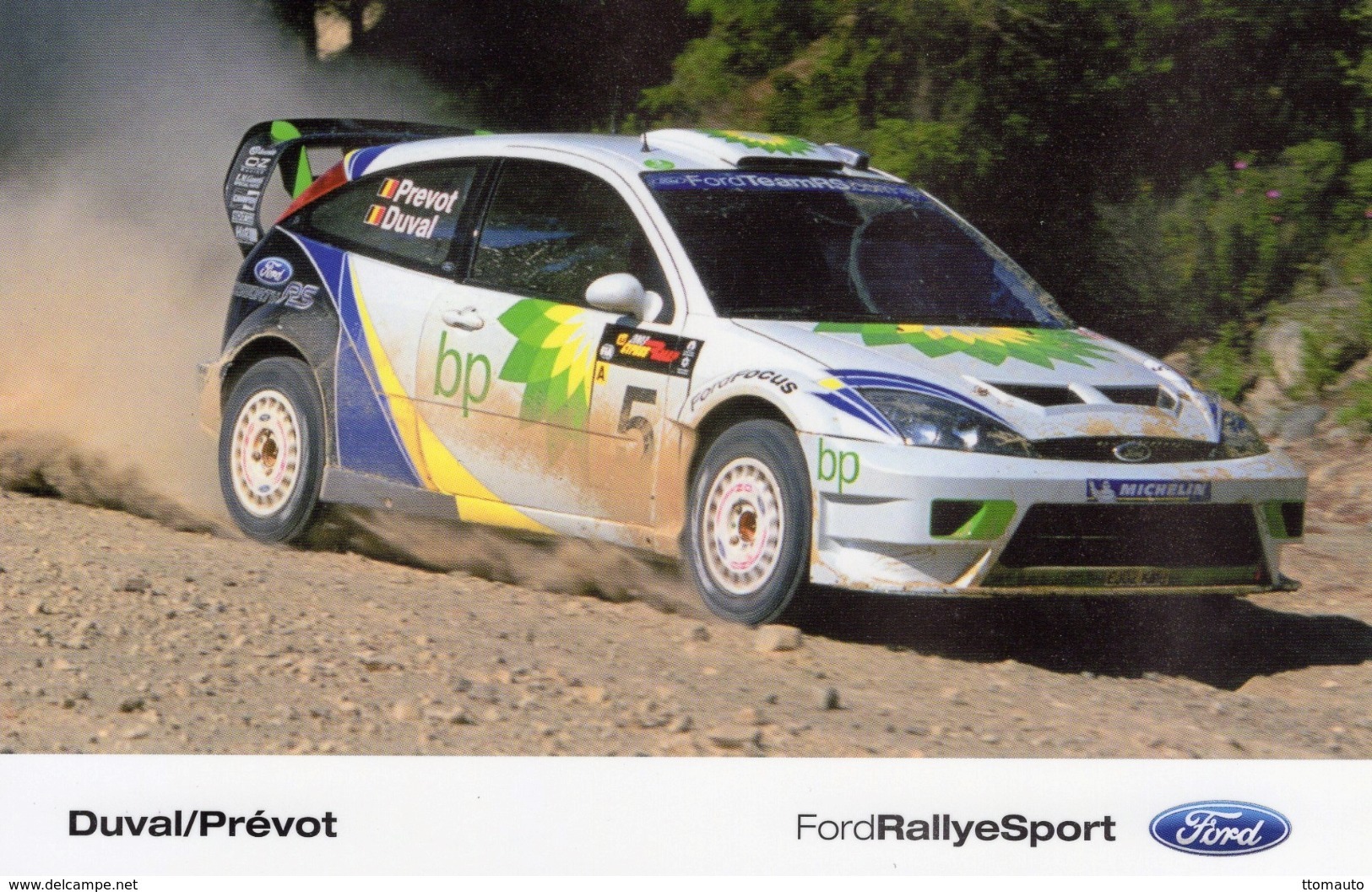 Ford Focus WRC  - Pilotes: Francois Duval/Stéphane Prévot  -  Carte Promo - Rallyes