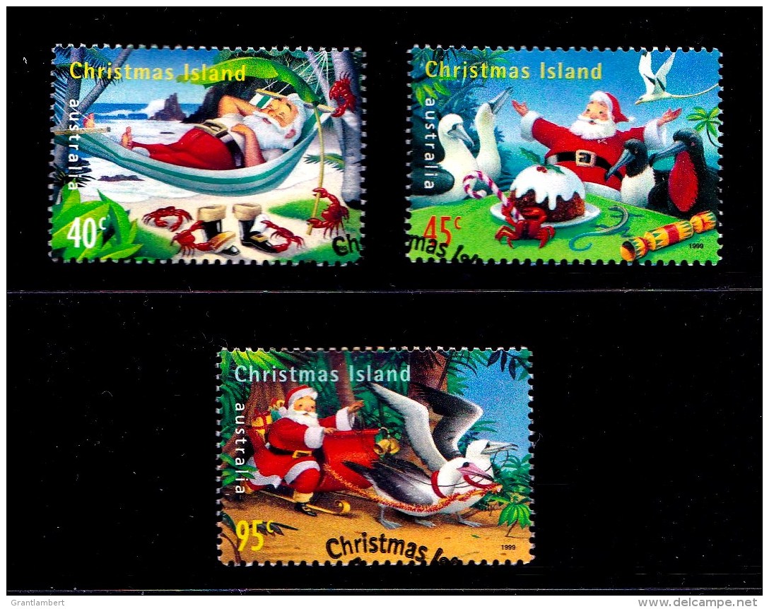 Christmas Island 1999 Christmas Set Of 3 Used - Christmaseiland