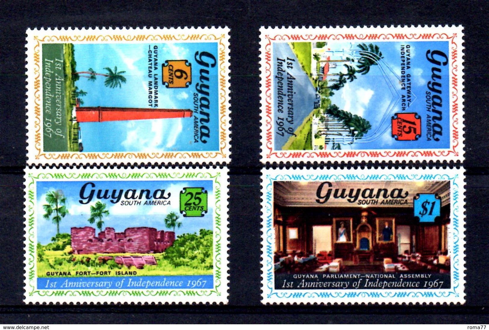 EDY 667 - GUYANA 1967 ,  Quattro Valori Integri  ***  INDIPENDENZA - Guiana (1966-...)