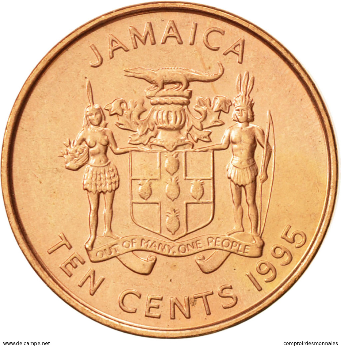 Monnaie, Jamaica, Elizabeth II, 10 Cents, 1995, British Royal Mint, SUP, Copper - Jamaique