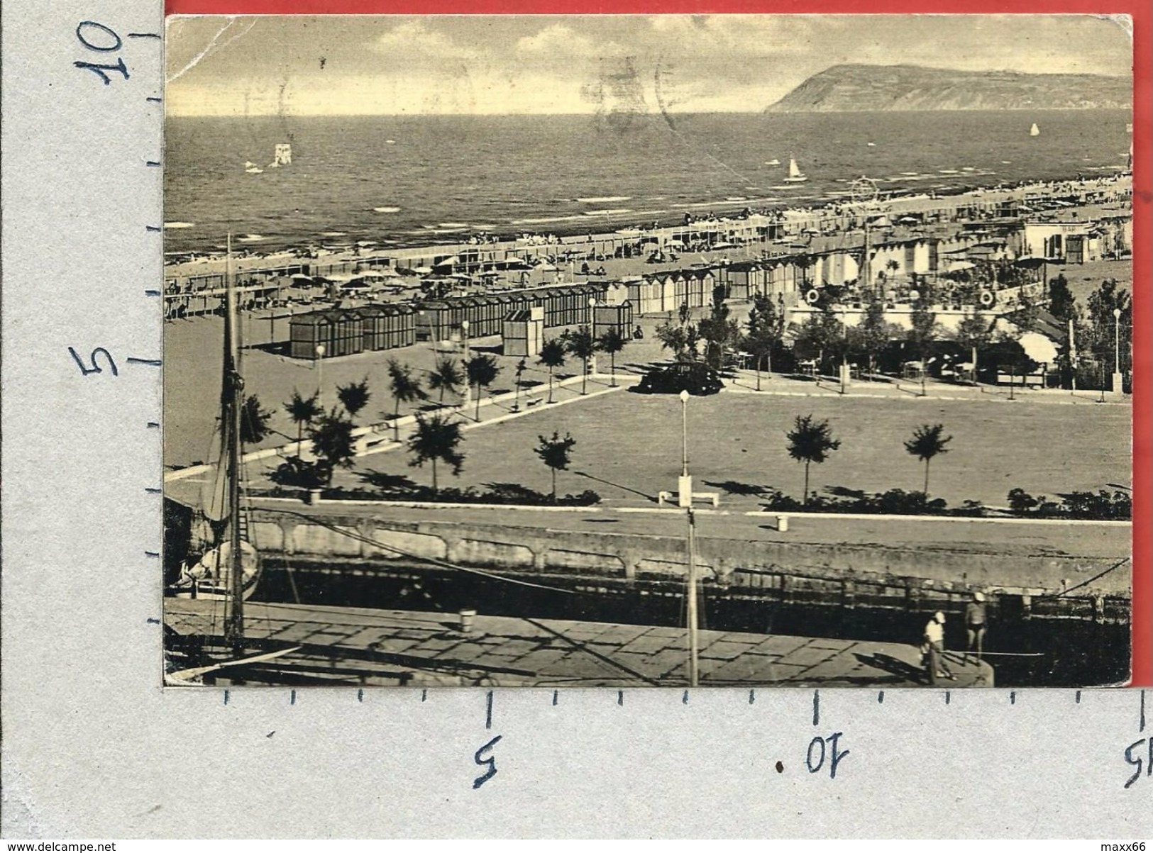 CARTOLINA VG ITALIA - RICCIONE (RN) - Veduta Parziale Da Porto Canale -  10 X 15 - ANN. 1953 - Rimini