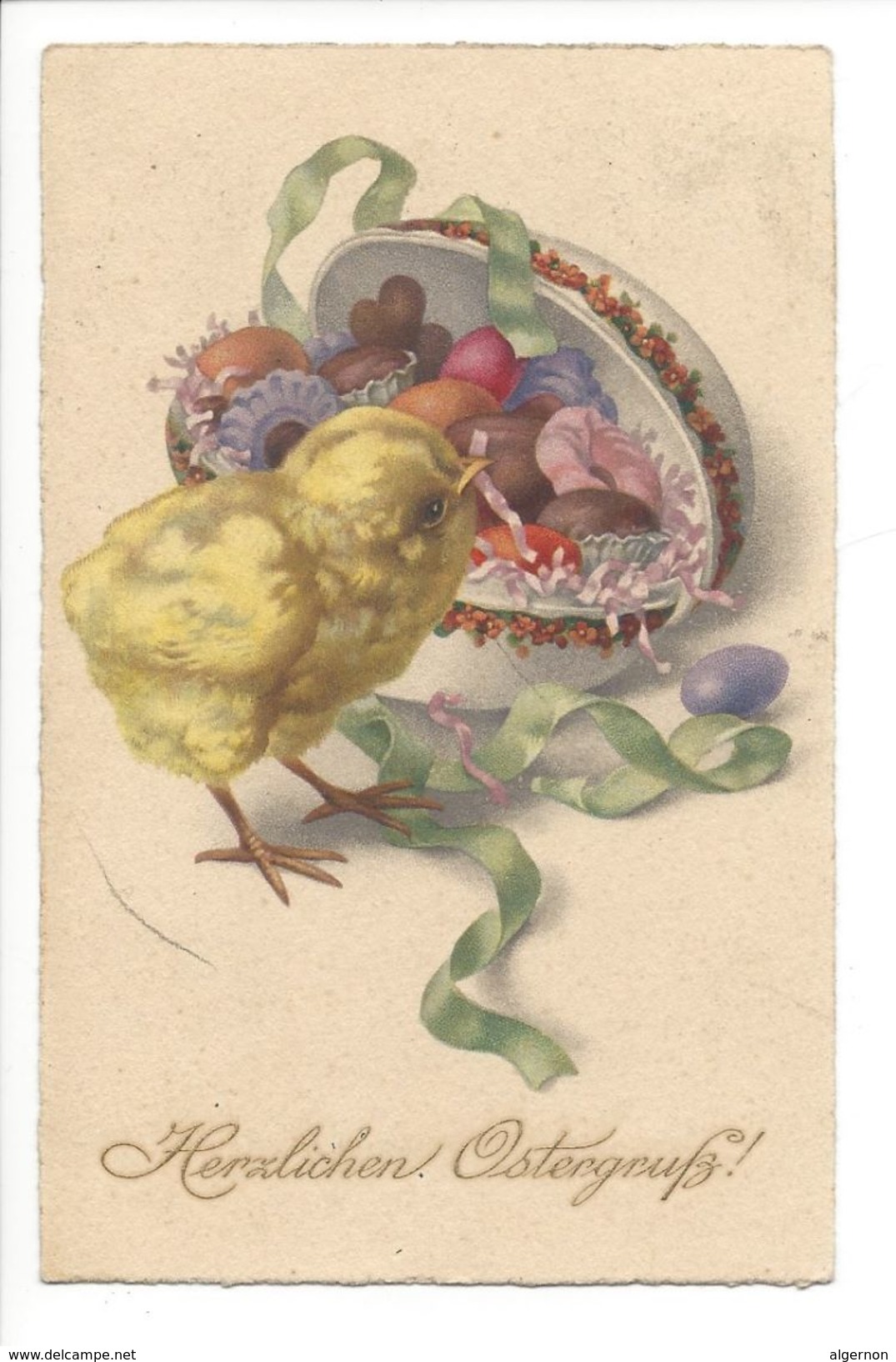 17122 - Herzlichen Ostergruss Poussin Et Oeufs Edition M&B - Ostern