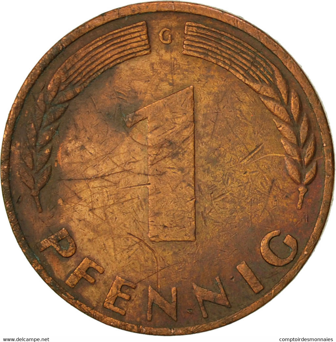 Monnaie, République Fédérale Allemande, Pfennig, 1950, Karlsruhe, TB, Copper - 1 Pfennig