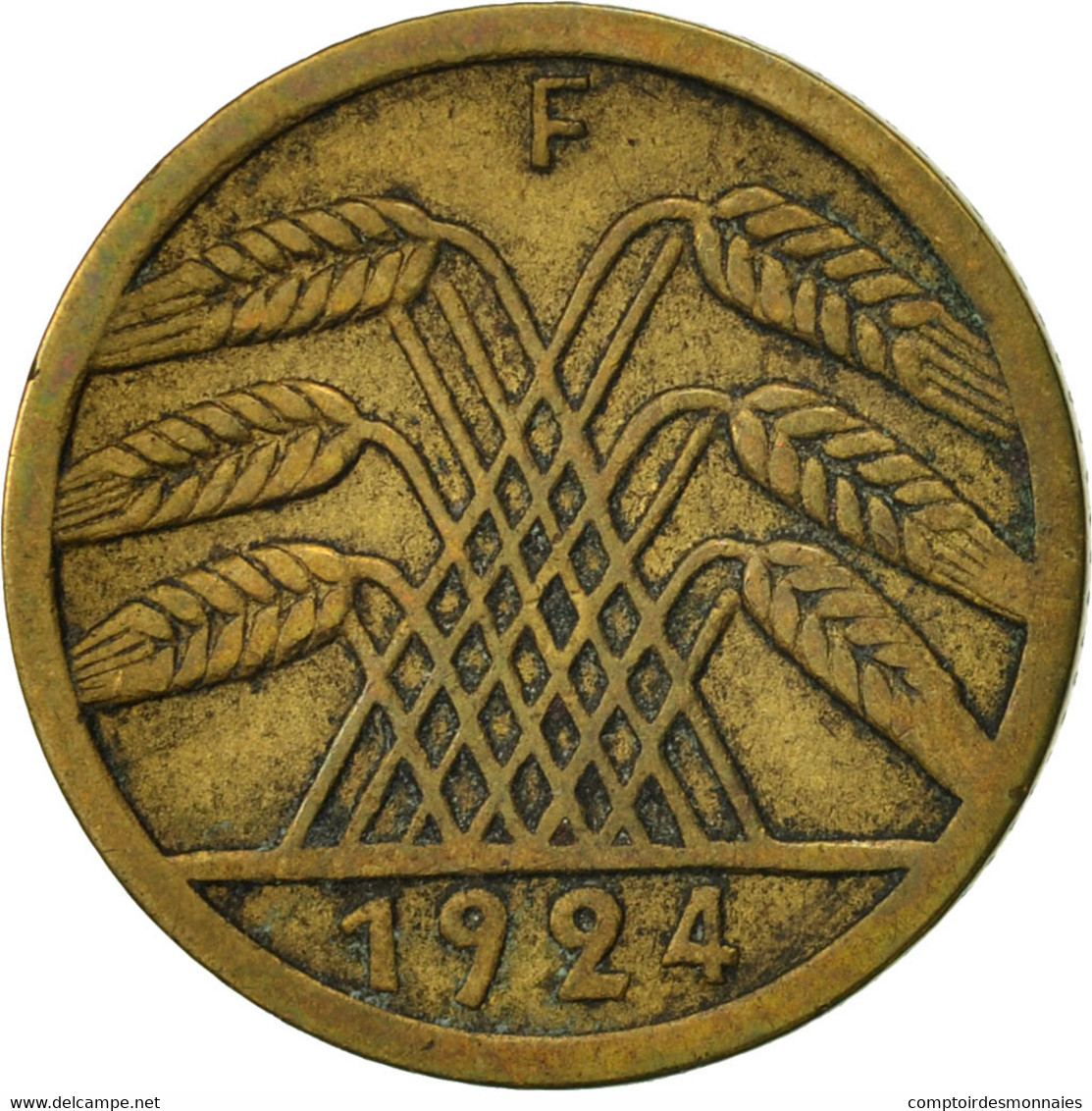 Monnaie, Allemagne, République De Weimar, 5 Rentenpfennig, 1924, Stuttgart - 5 Rentenpfennig & 5 Reichspfennig