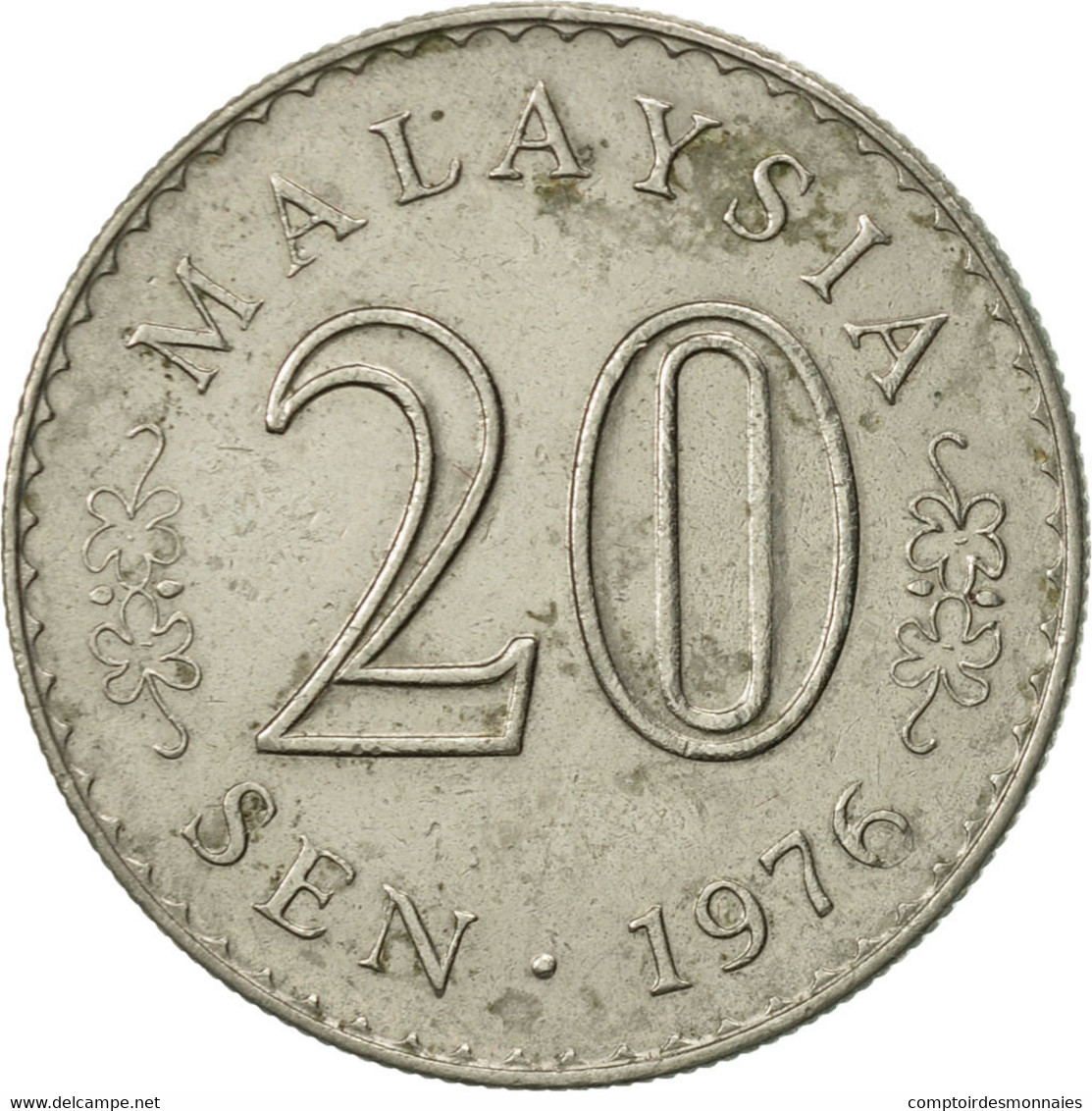 Monnaie, Malaysie, 20 Sen, 1976, Franklin Mint, TTB+, Copper-nickel, KM:4 - Malaysie