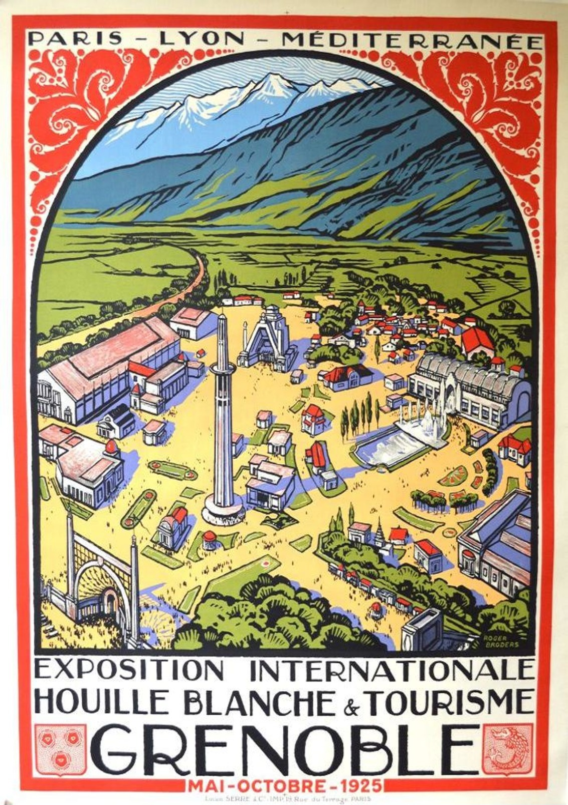 PLM Exposition Int.le Houille Blanche & Tourisme Grenoble 1925 - Postcard-poster Reproduction - Publicité