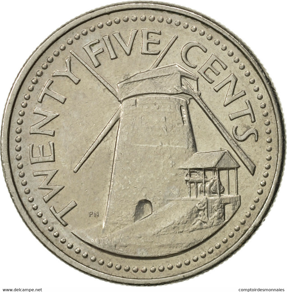 Monnaie, Barbados, 25 Cents, 1990, Franklin Mint, SUP, Copper-nickel, KM:13 - Barbados (Barbuda)