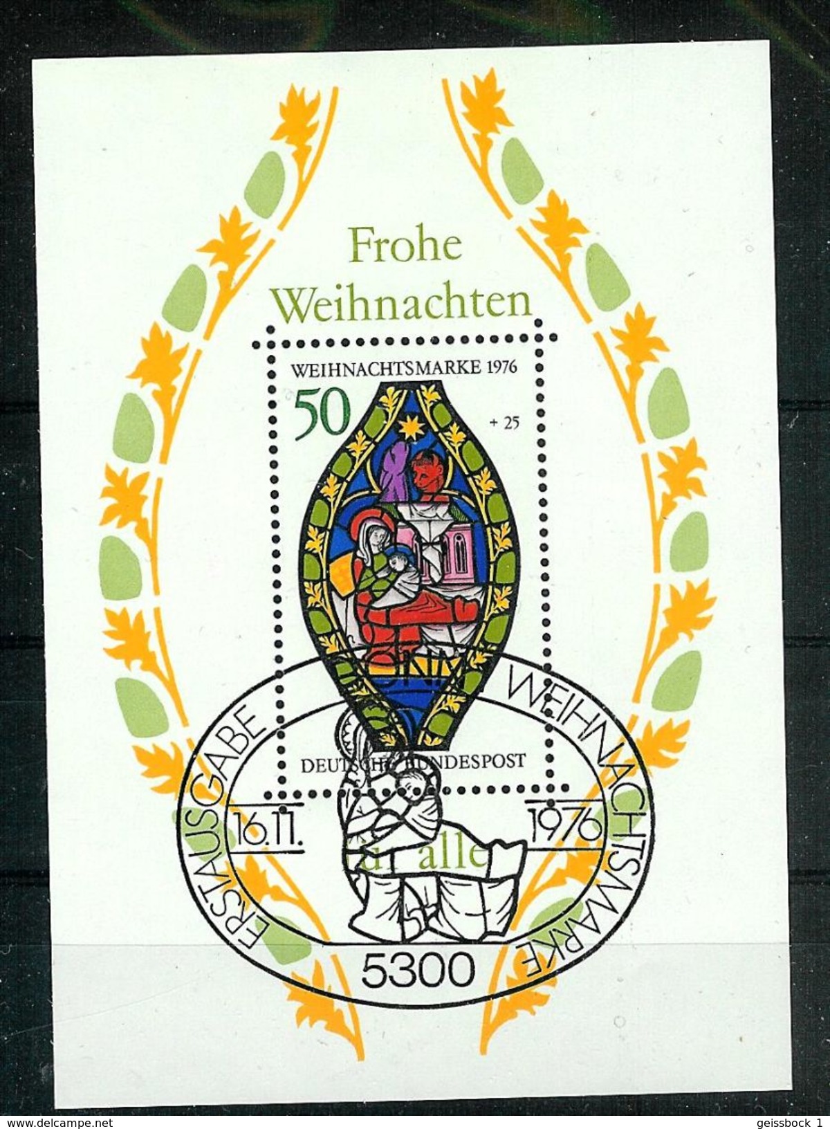 Bund 1976: Mi.-Nr. 912 Block 13:  Weihnachten     (D002) - 1959-1980