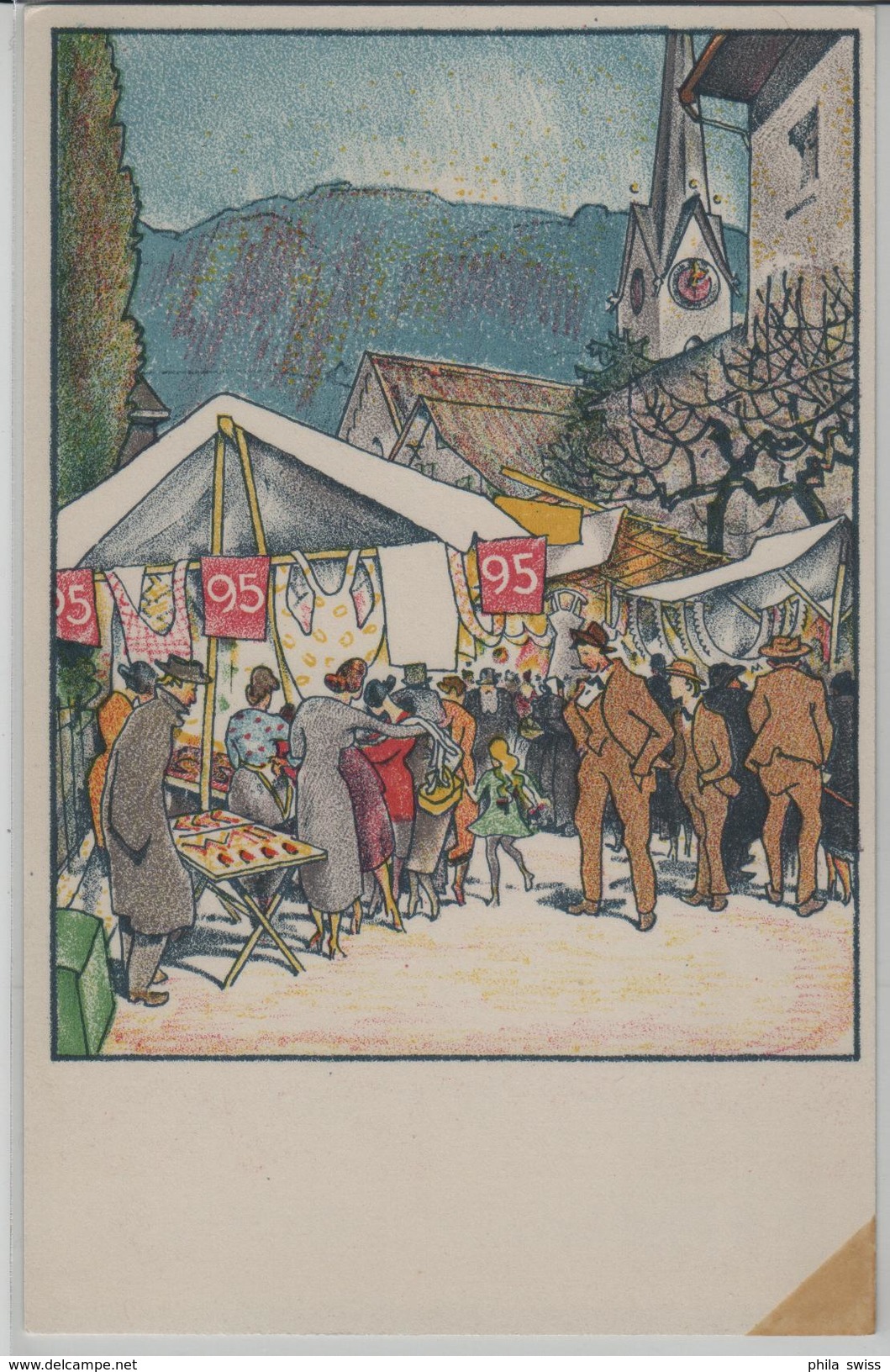 Jahrmarkt In Wald Zürich - Litho Von Ernst Albert Rüegg - Gemiennützihe Gesellschaft Des Bezirkes Hinwil - Hinwil