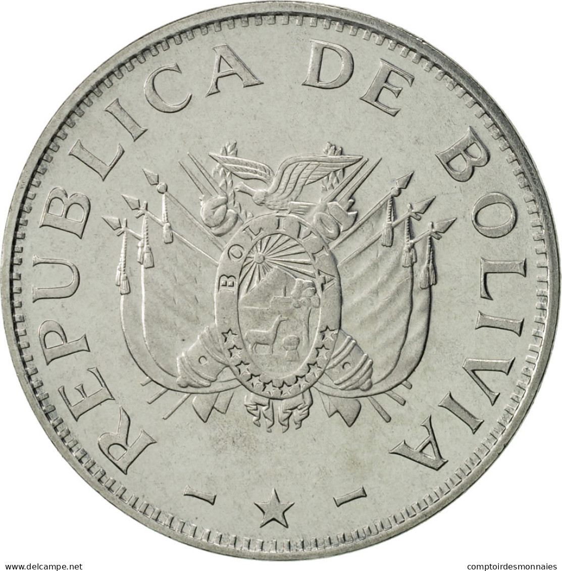 Monnaie, Bolivie, 50 Centavos, 1997, SUP+, Stainless Steel, KM:204 - Bolivie