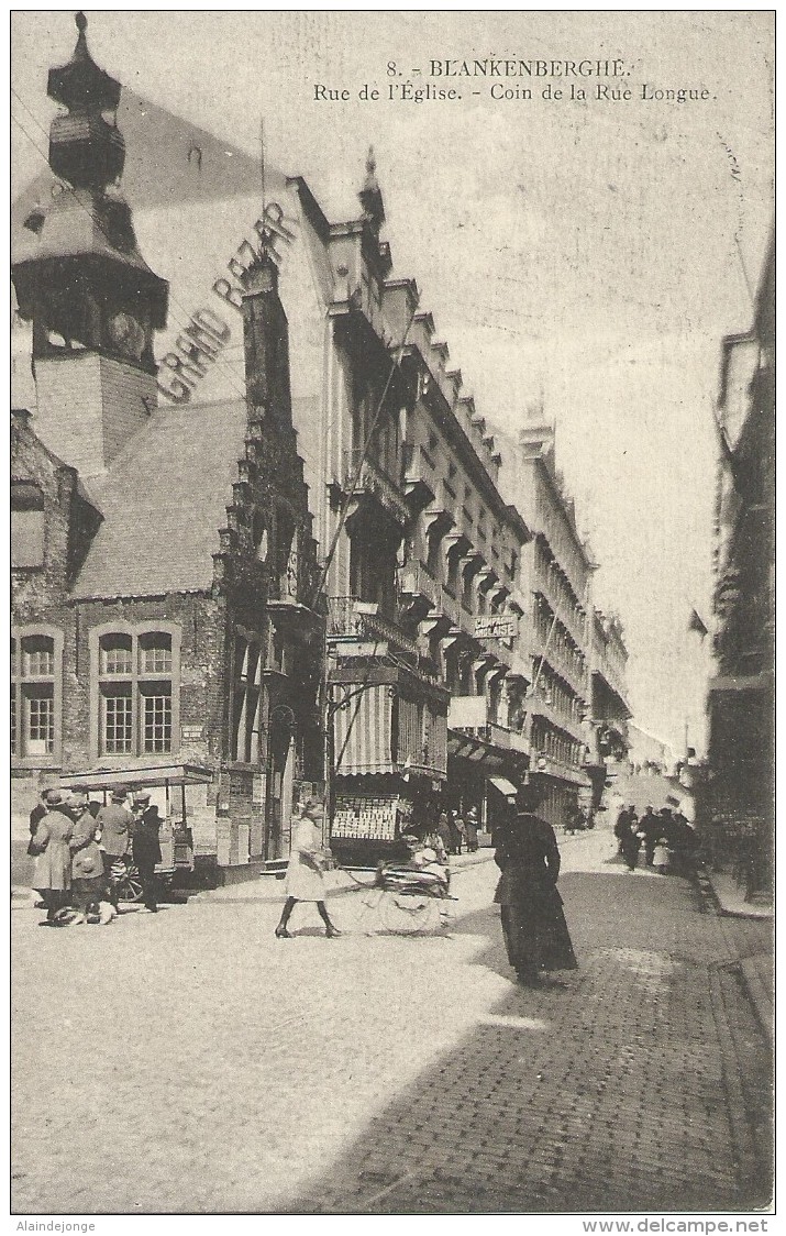 Blankenberge Blankenberghe Rue De L'Eglise - Coin De La Rue Longue - 1921 - Blankenberge