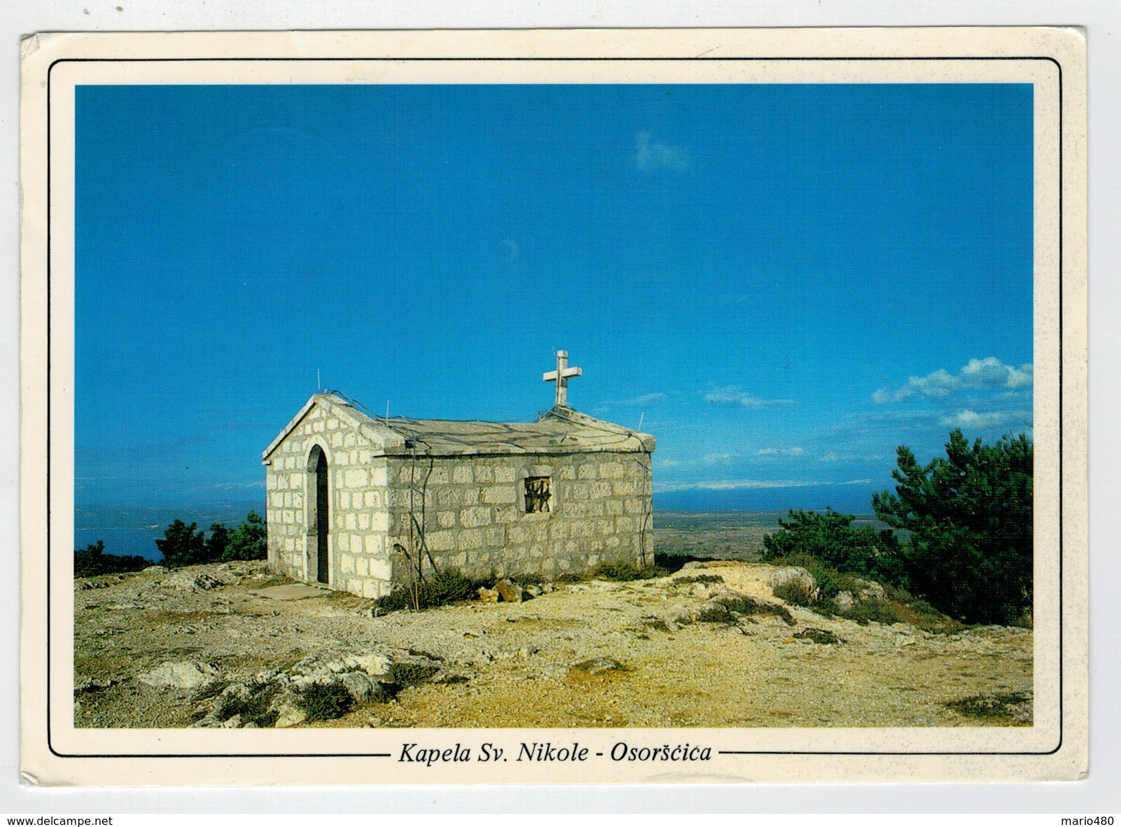 MAXICARD      KAPELA  SV. NIKOLE  OSORCICA     2 SCAN   (VIAGGIATA) - Yugoslavia