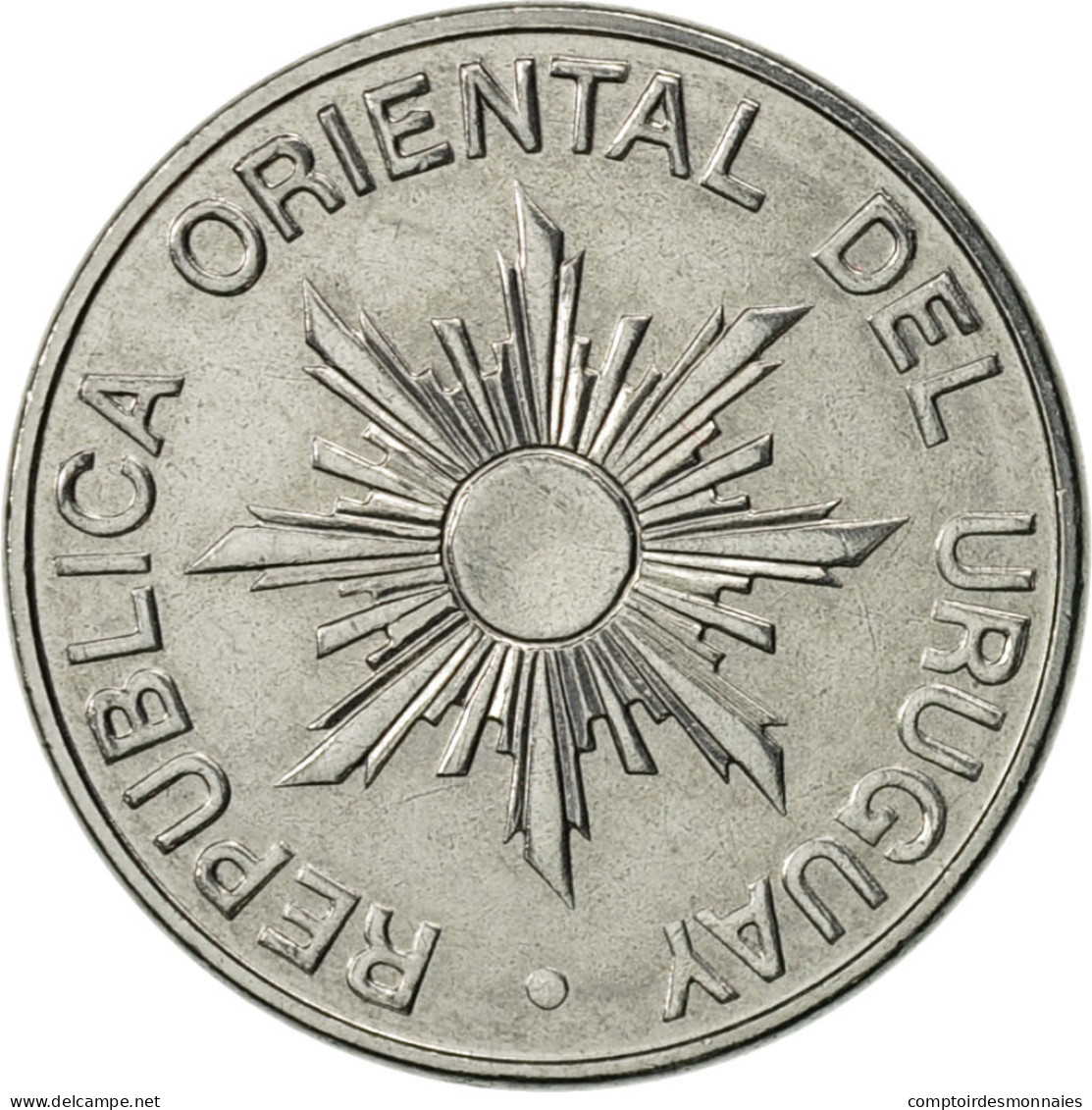 Monnaie, Uruguay, 5 Nuevos Pesos, 1989, Paris, SUP, Stainless Steel, KM:92 - Uruguay