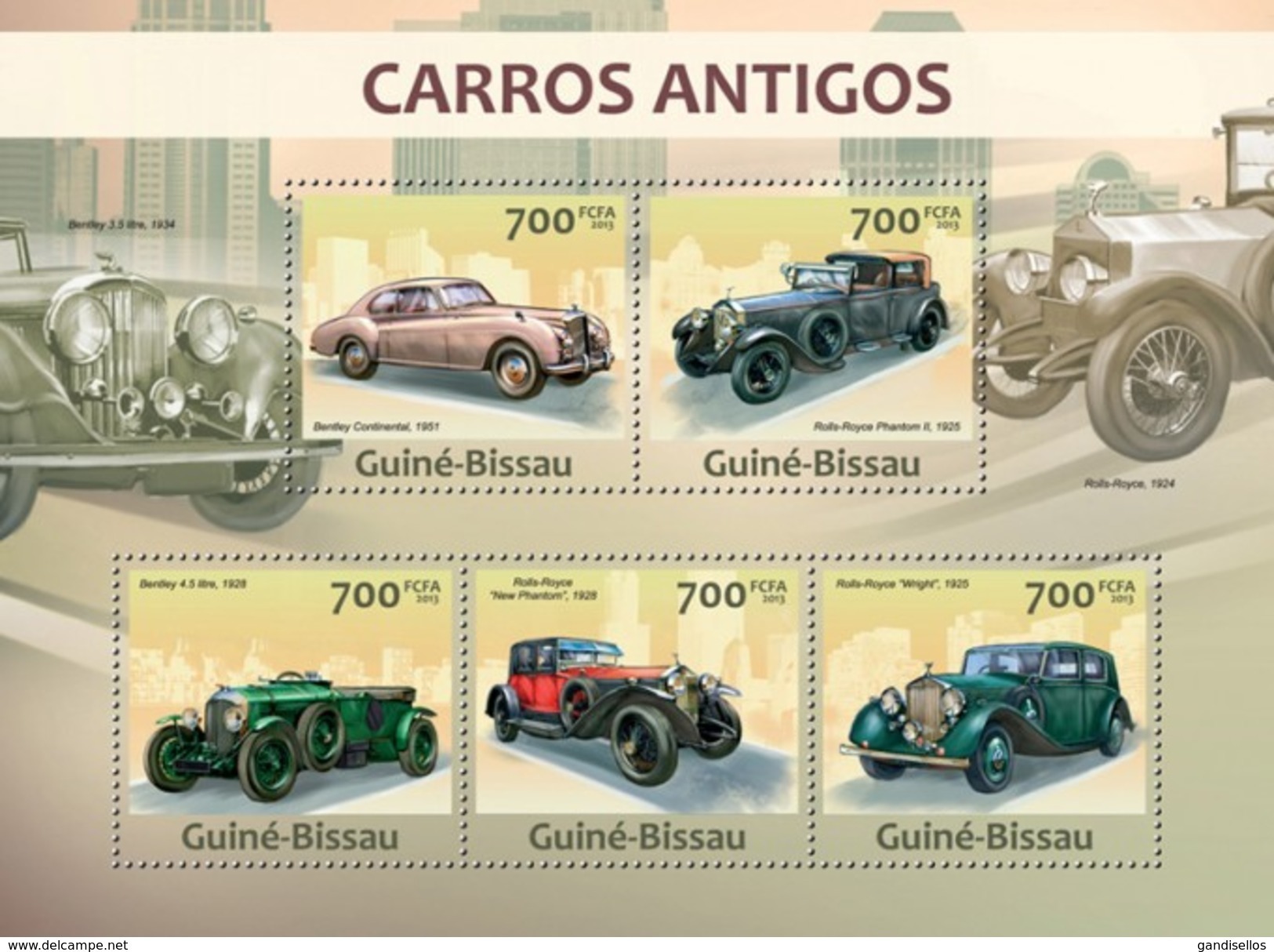 GUINE BISSAU 2013 SHEET CLASSIC VINTAGE CARS CARROS ANTIGOS COCHES ANTIGUOS Gb13217a - Guinea-Bissau