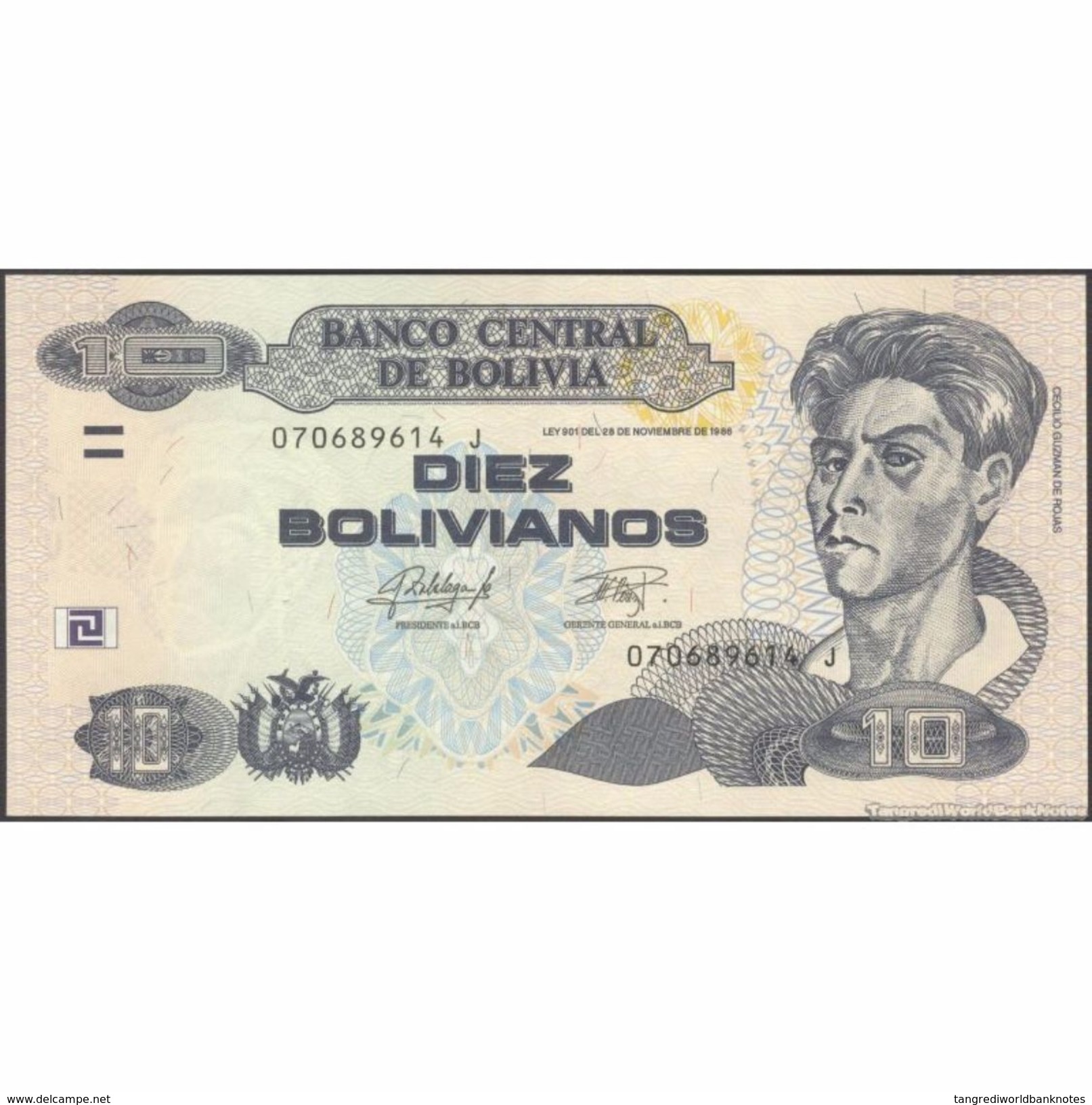 TWN - BOLIVIA 243 - 10 Bolivianos 28.11.1986 (2015) Serie J - Printer: OF UNC - Bolivia