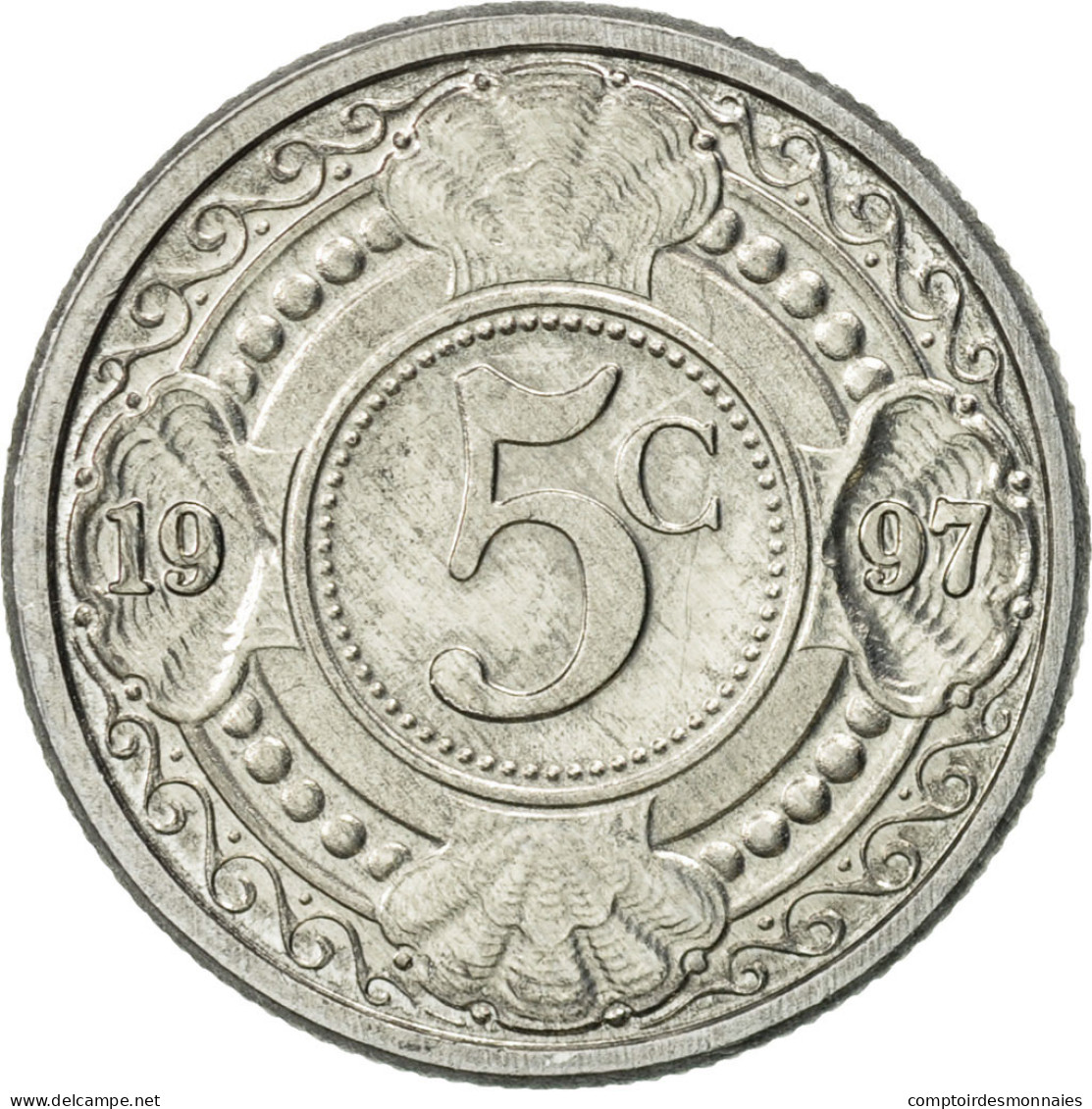 Monnaie, Netherlands Antilles, Beatrix, 5 Cents, 1997, Utrecht, SUP, Aluminium - Antilles Neérlandaises