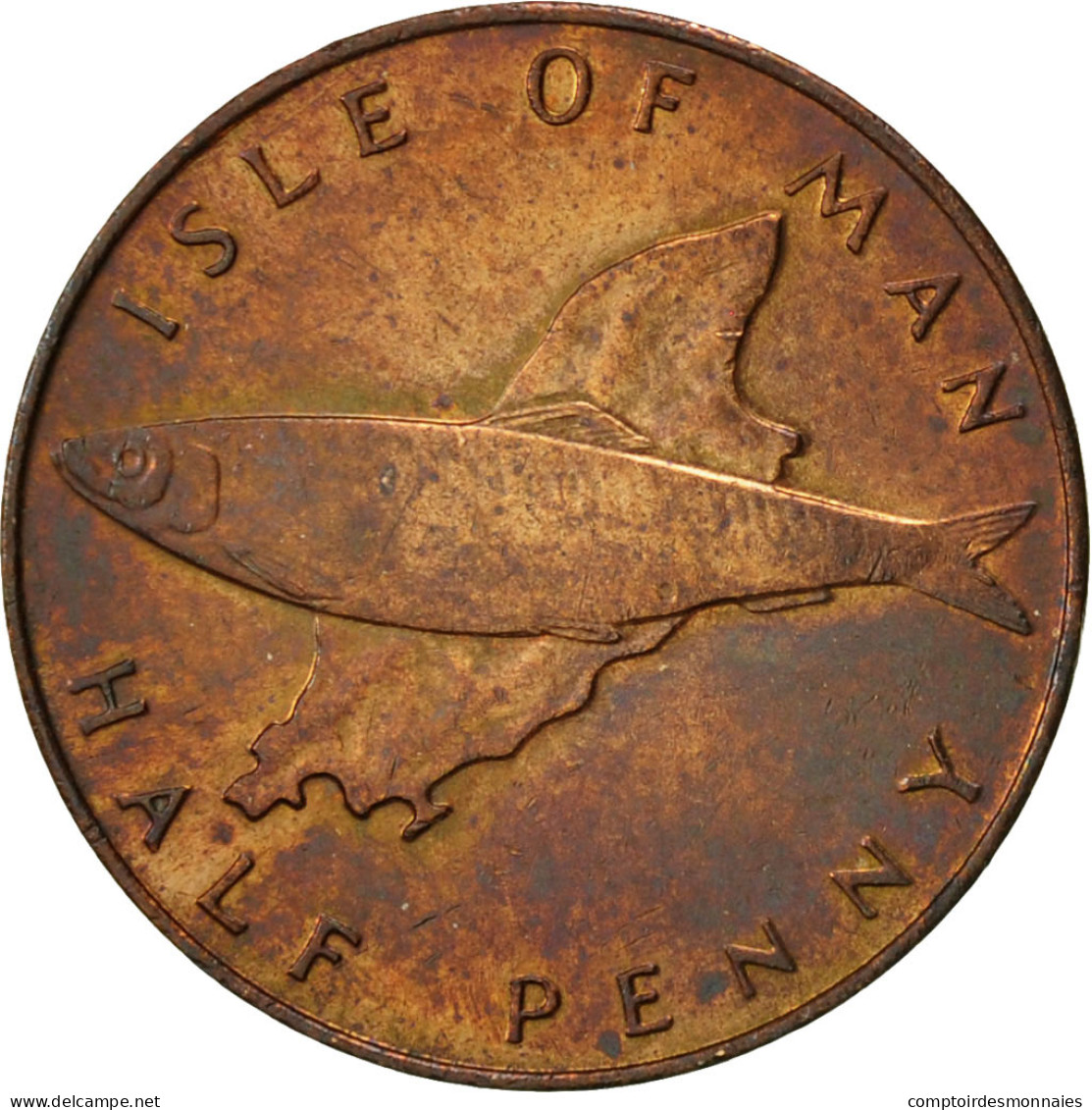 Monnaie, Isle Of Man, Elizabeth II, 1/2 Penny, 1976, Pobjoy Mint, TTB, Bronze - Île De  Man