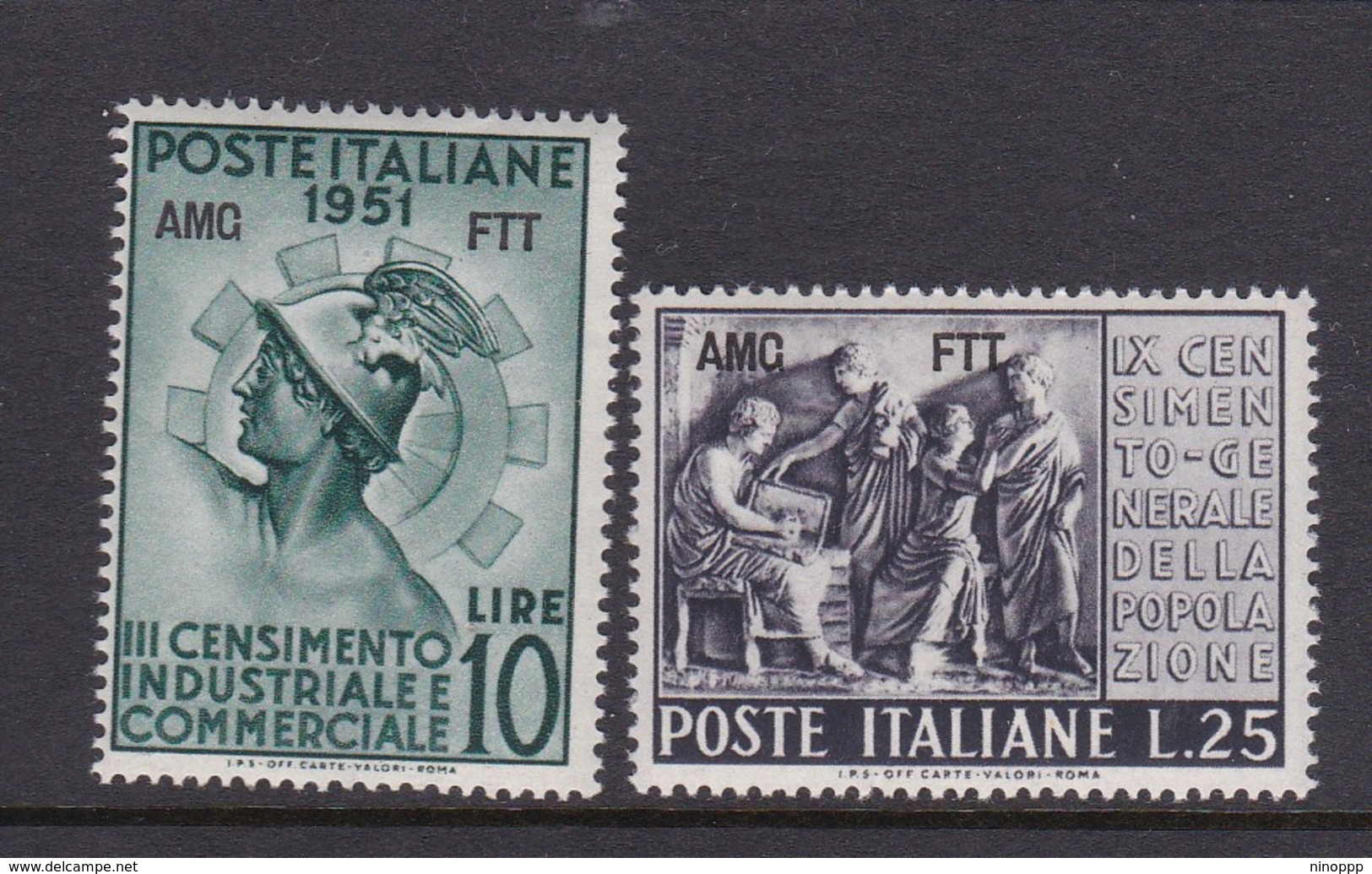 Trieste Allied Military Government S 133-134 1951 3rd Industrial And Commercial Census, MNH - Mint/hinged