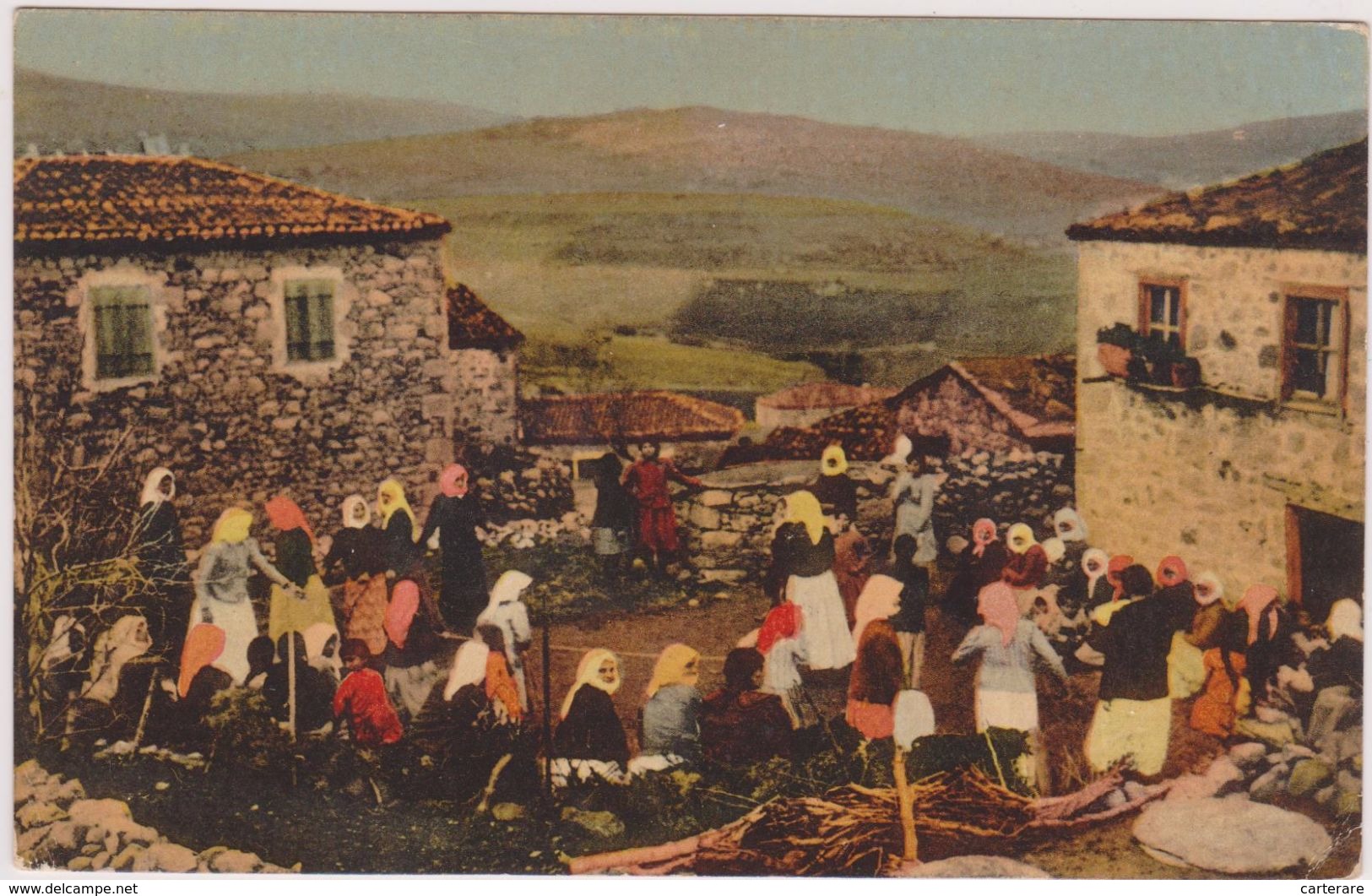 GRECE,GREECE,grecia,griechenland,salonique  En 1917,fete Du Village ,habitants En Costume De Fete,danse,femme Juive - Grèce