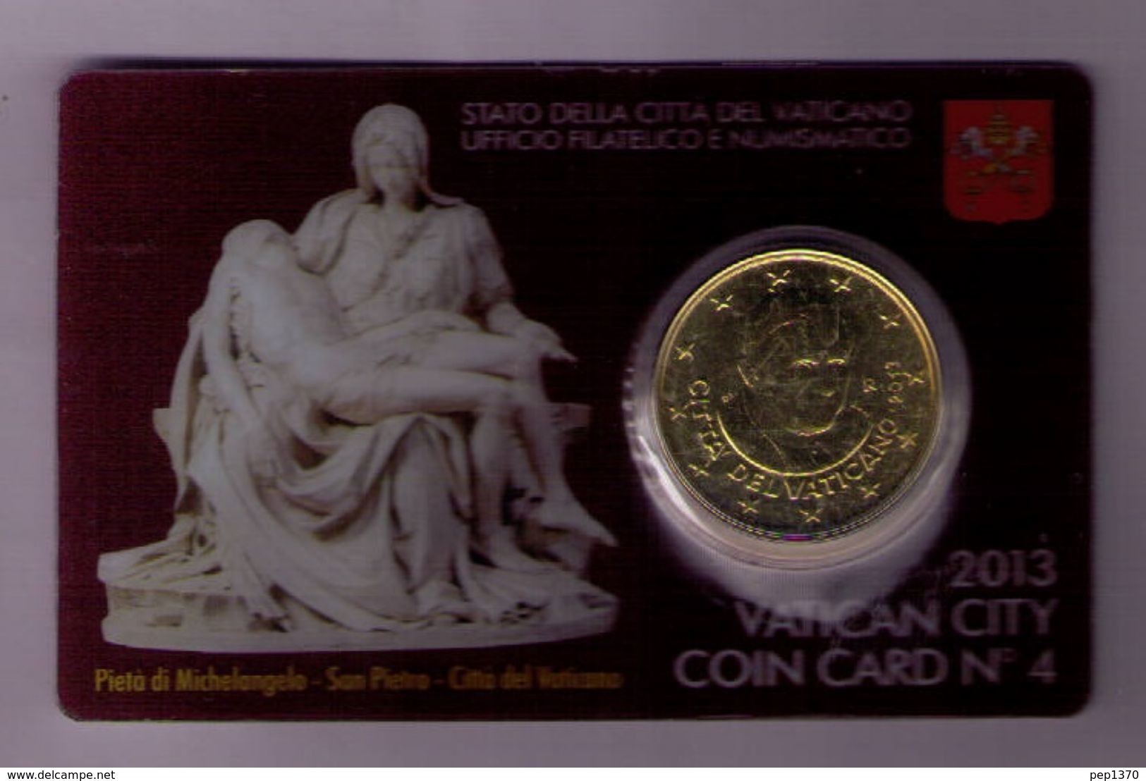 VATICANO 2013 - COIN CARD Nº 4 MICHELANGELO - Vaticano (Ciudad Del)