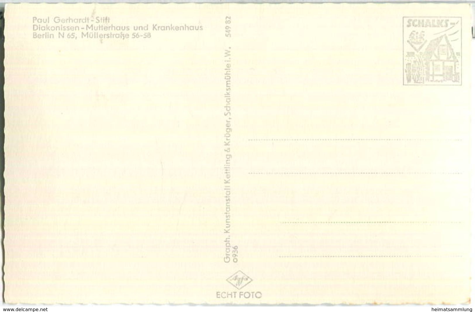 Berlin N. - Paul Gerhardt-Stift - Diakonissenstift-Mutterhaus Und Krankenhaus - Müllerstrasse 56-58 - Wedding