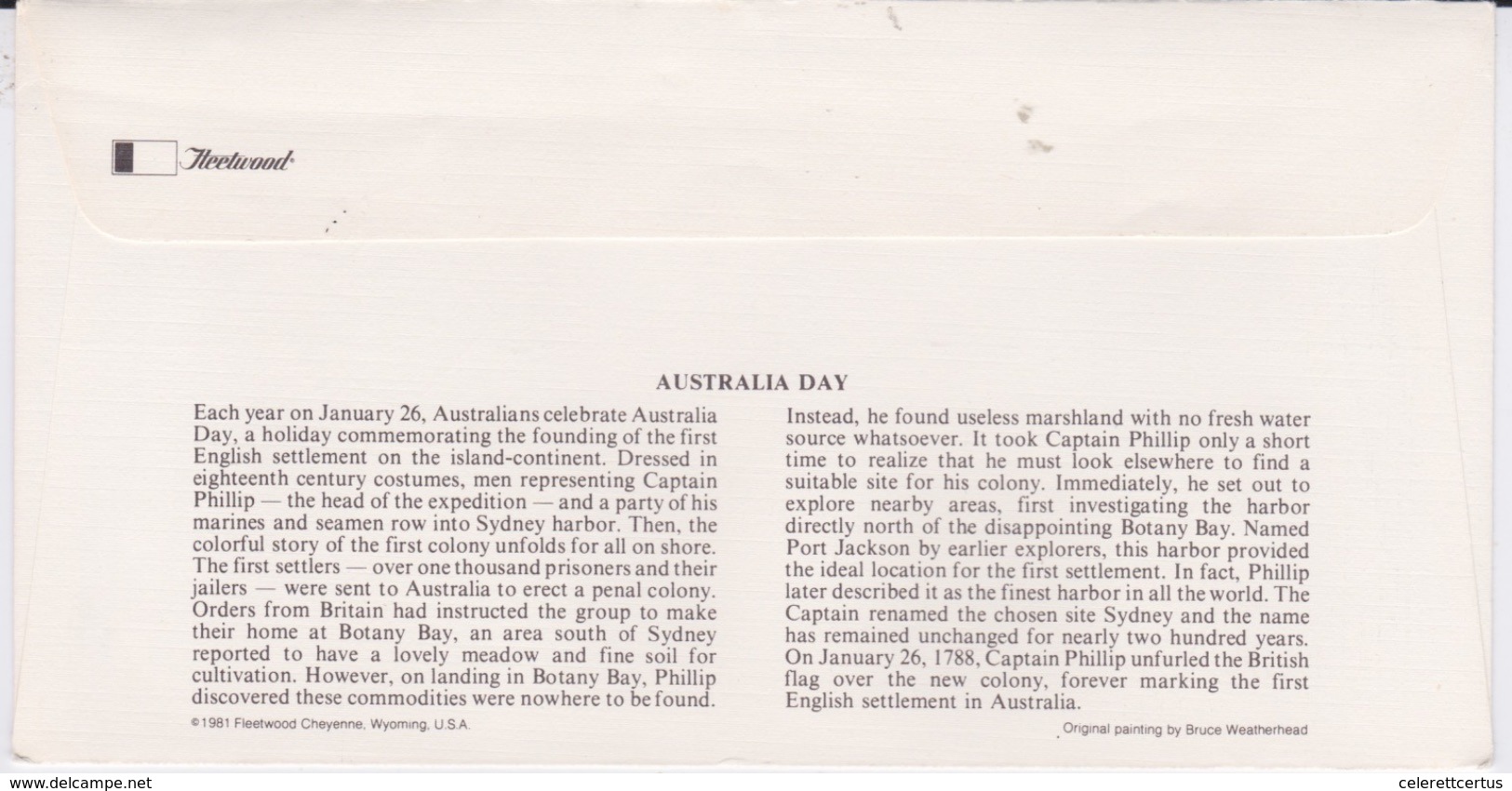 Australia-1981 22c Australia Day Fleetwood First Day Cover - FDC