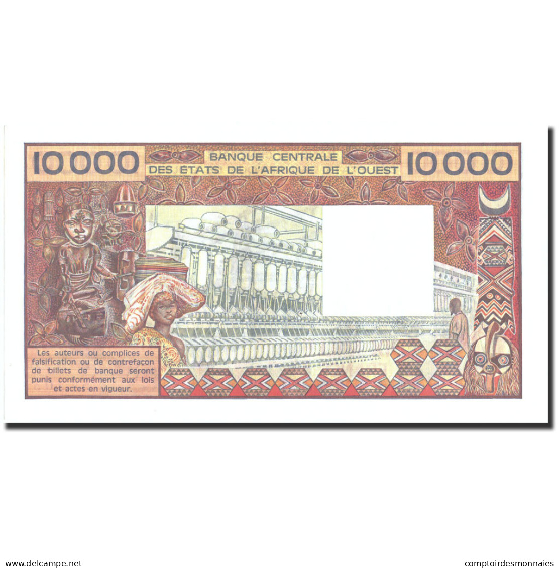 Billet, West African States, 10,000 Francs, Undated (1977-92), Undated - West African States