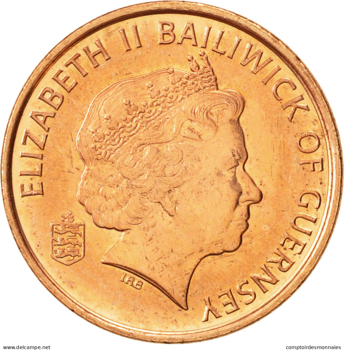 Monnaie, Guernsey, Elizabeth II, Penny, 1998, Heaton, TTB+, Copper Plated Steel - Guernsey