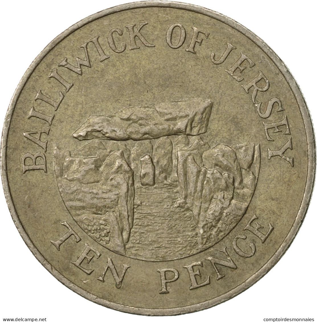 Monnaie, Jersey, Elizabeth II, 10 Pence, 1987, TTB, Copper-nickel, KM:57.1 - Jersey