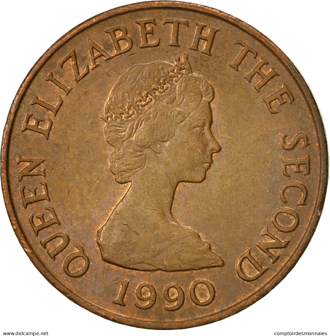 Monnaie, Jersey, Elizabeth II, Penny, 1990, TTB, Bronze, KM:54 - Jersey