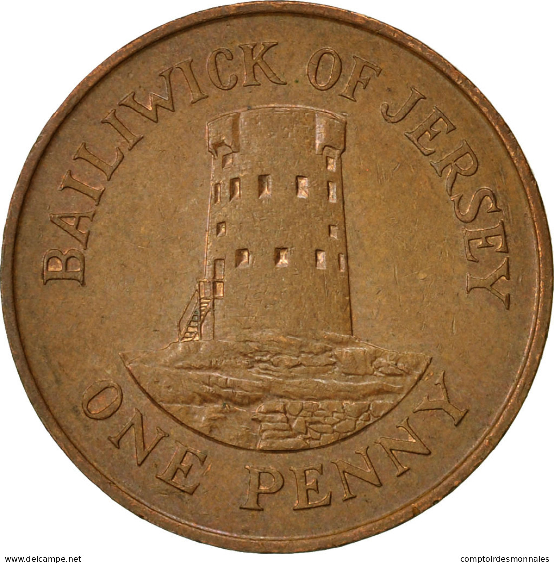 Monnaie, Jersey, Elizabeth II, Penny, 1990, TTB, Bronze, KM:54 - Jersey